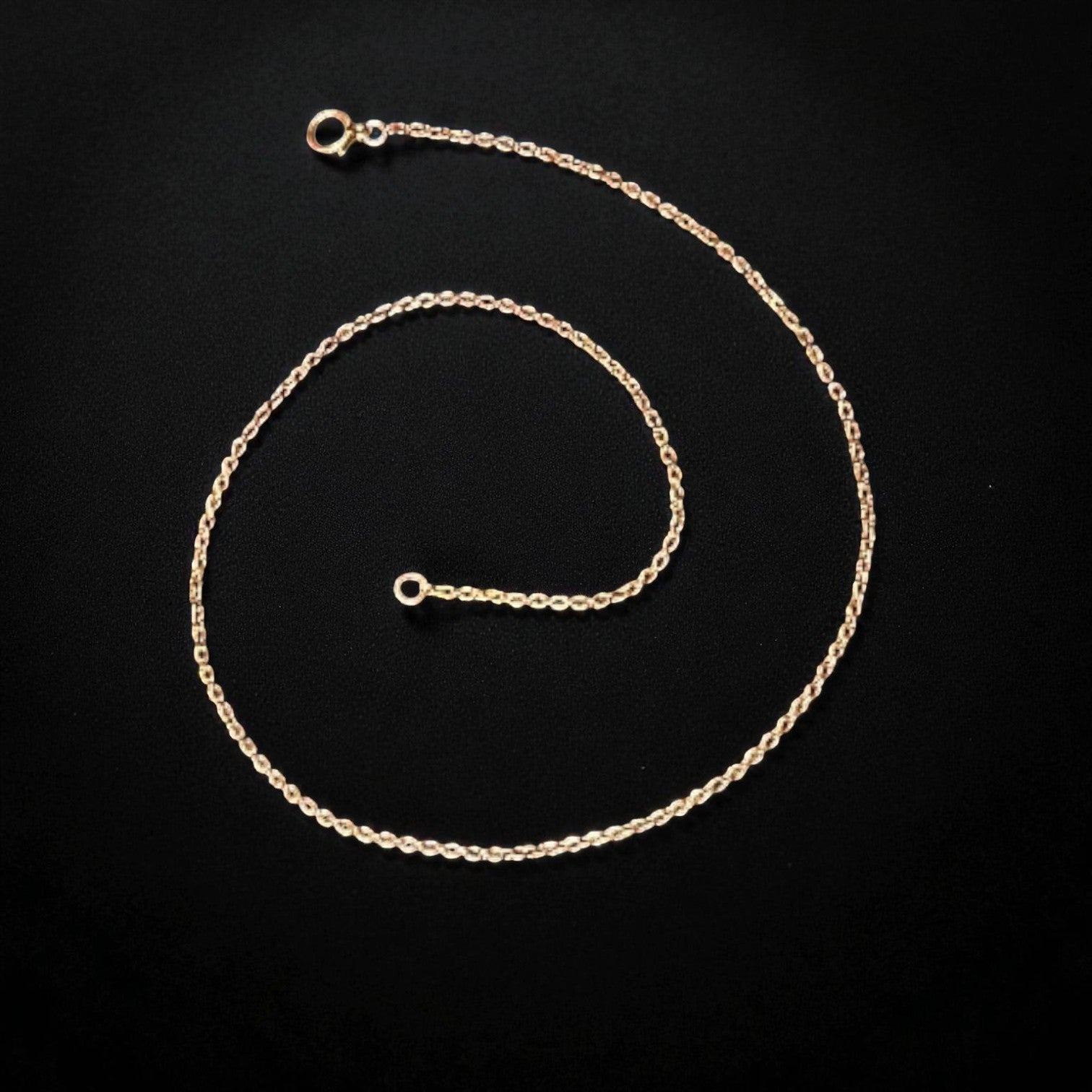 Antique 15k Yellow Gold Heavy Curb Link Chain – 16.5” Length - Petra Star