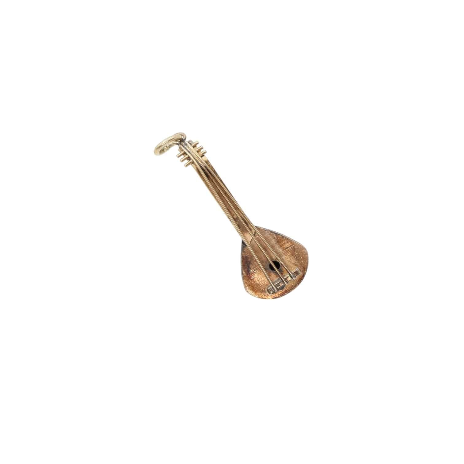 Antique 18k Gold Mandolin Charm - Petra Star