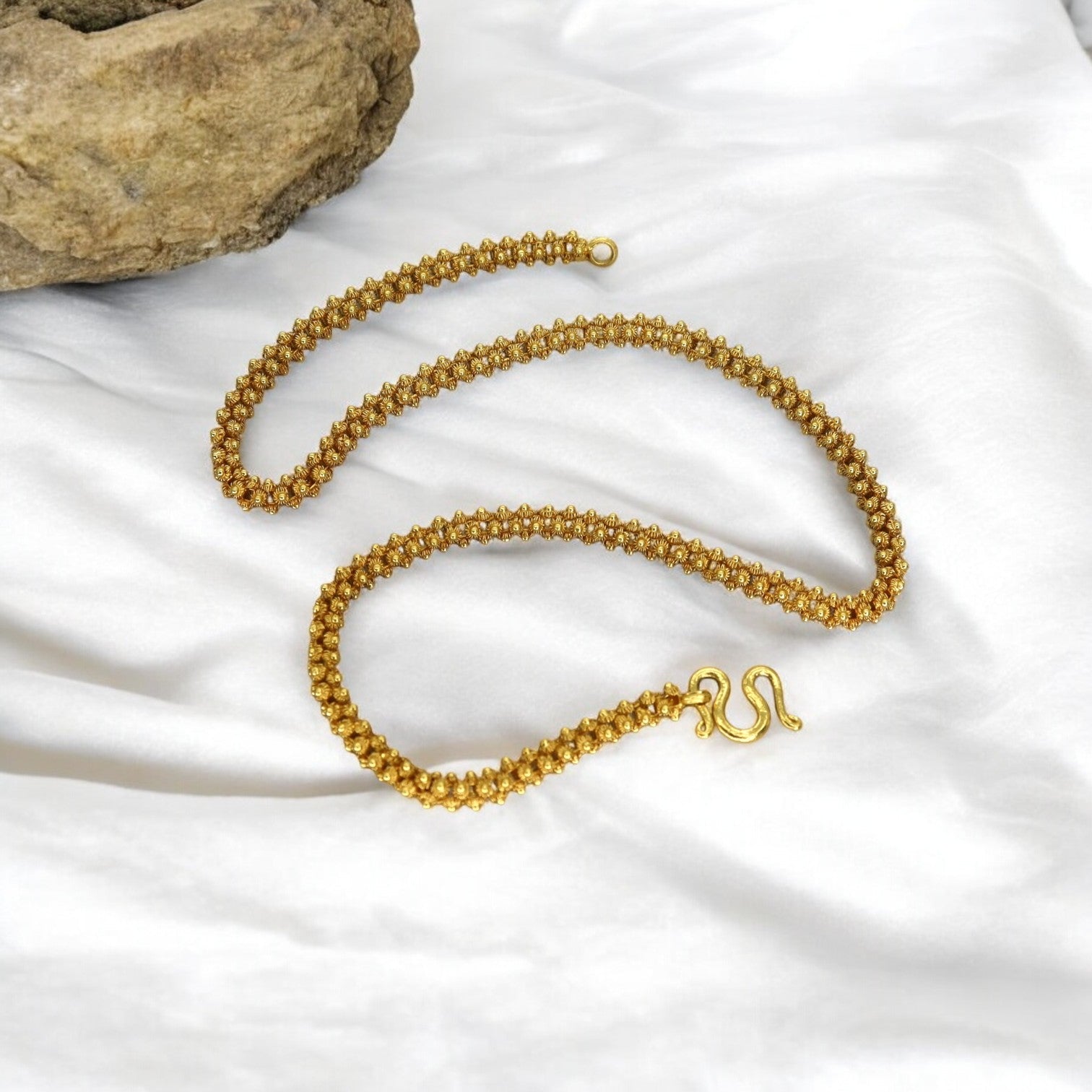 Antique 22k Gold Handcrafted Art Nouveau Chinese Gold Chain - Petra Star