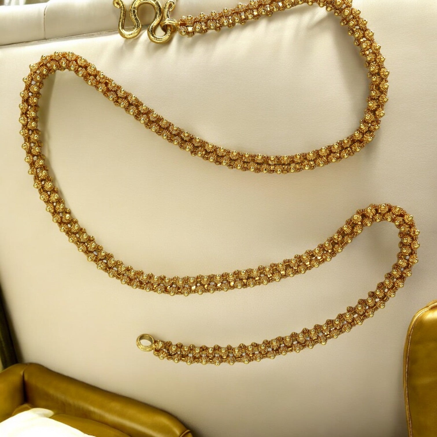 Antique 22k Gold Handcrafted Art Nouveau Chinese Gold Chain - Petra Star