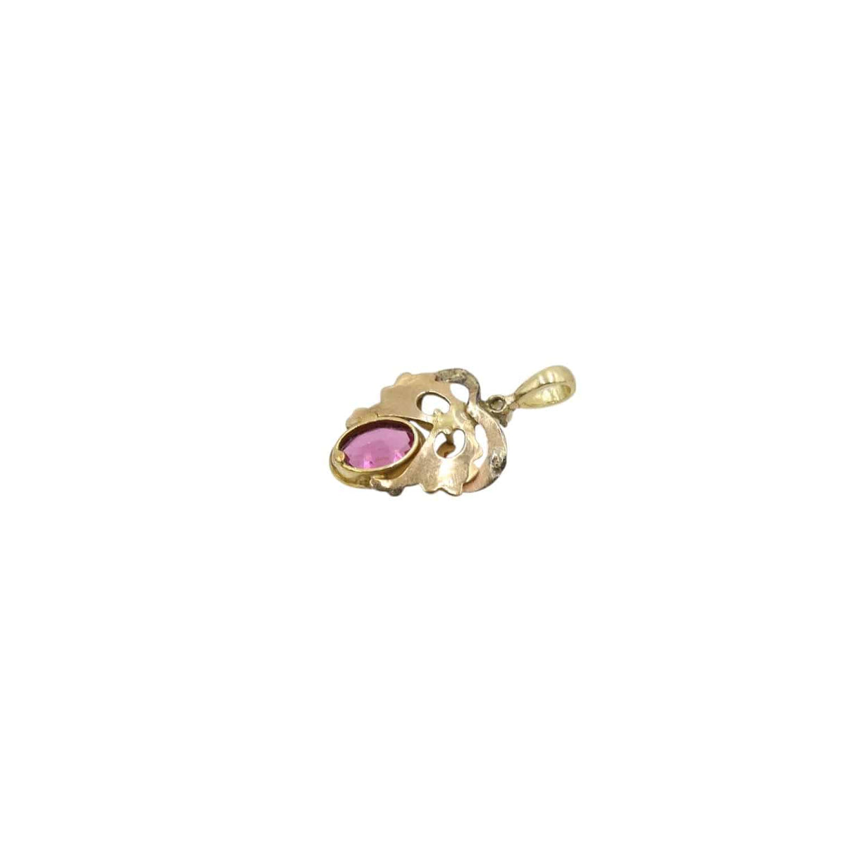 Antique Art Nouveau Pink Sapphire & Enamel Pendant - Petra Star
