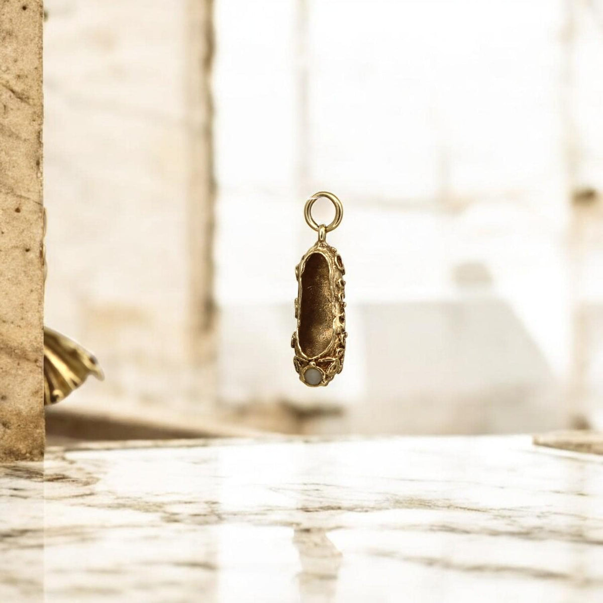 Antique Ballet Slipper Charm in 14k Gold - Petra Star