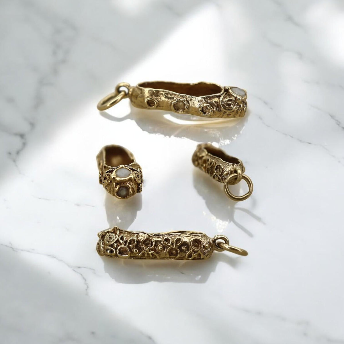 Antique Ballet Slipper Charm in 14k Gold - Petra Star