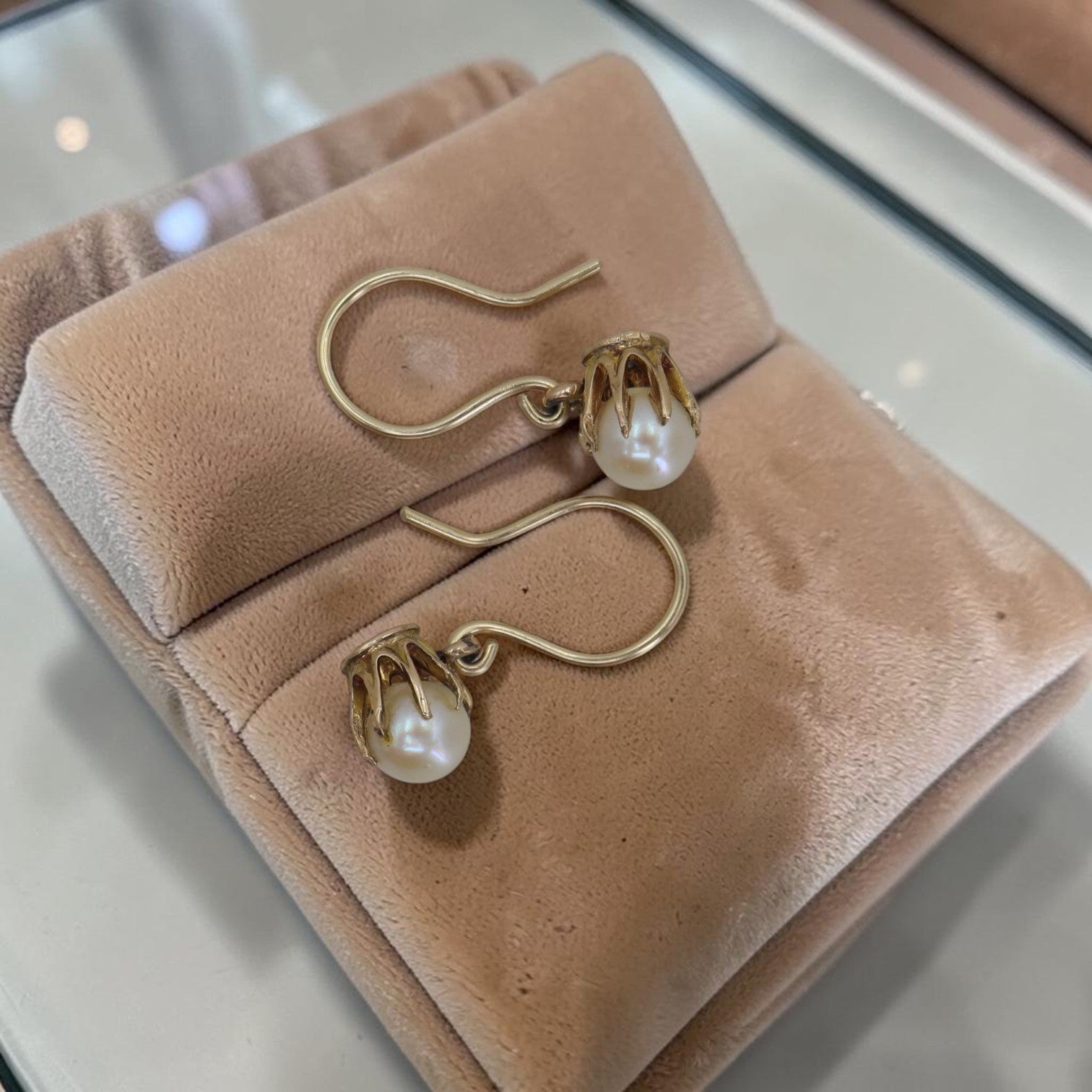 Antique Basket Cultured Akoya Pearl Drop Earrings | 5.5mm | Petra Star - Petra Star