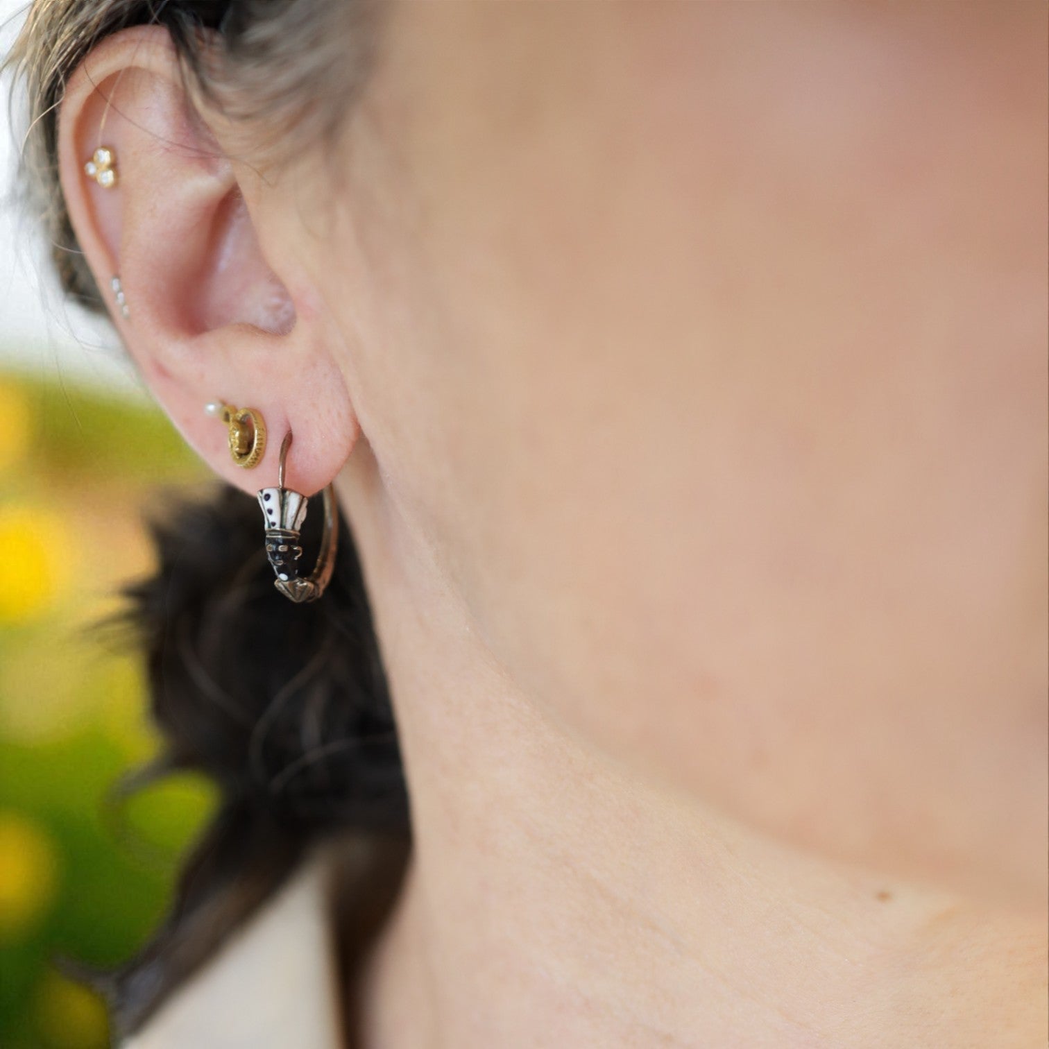 Antique Blackamoor Hoop Earrings Gold Filled - Petra Star