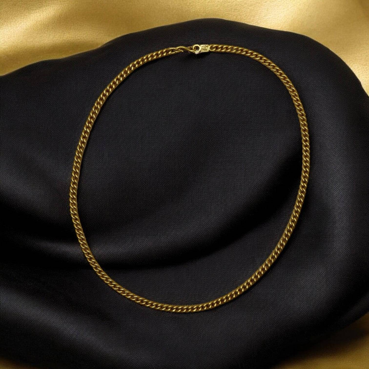 Antique Chinese 24k Solid Gold Chain Handmade 16 Grams - Petra Star