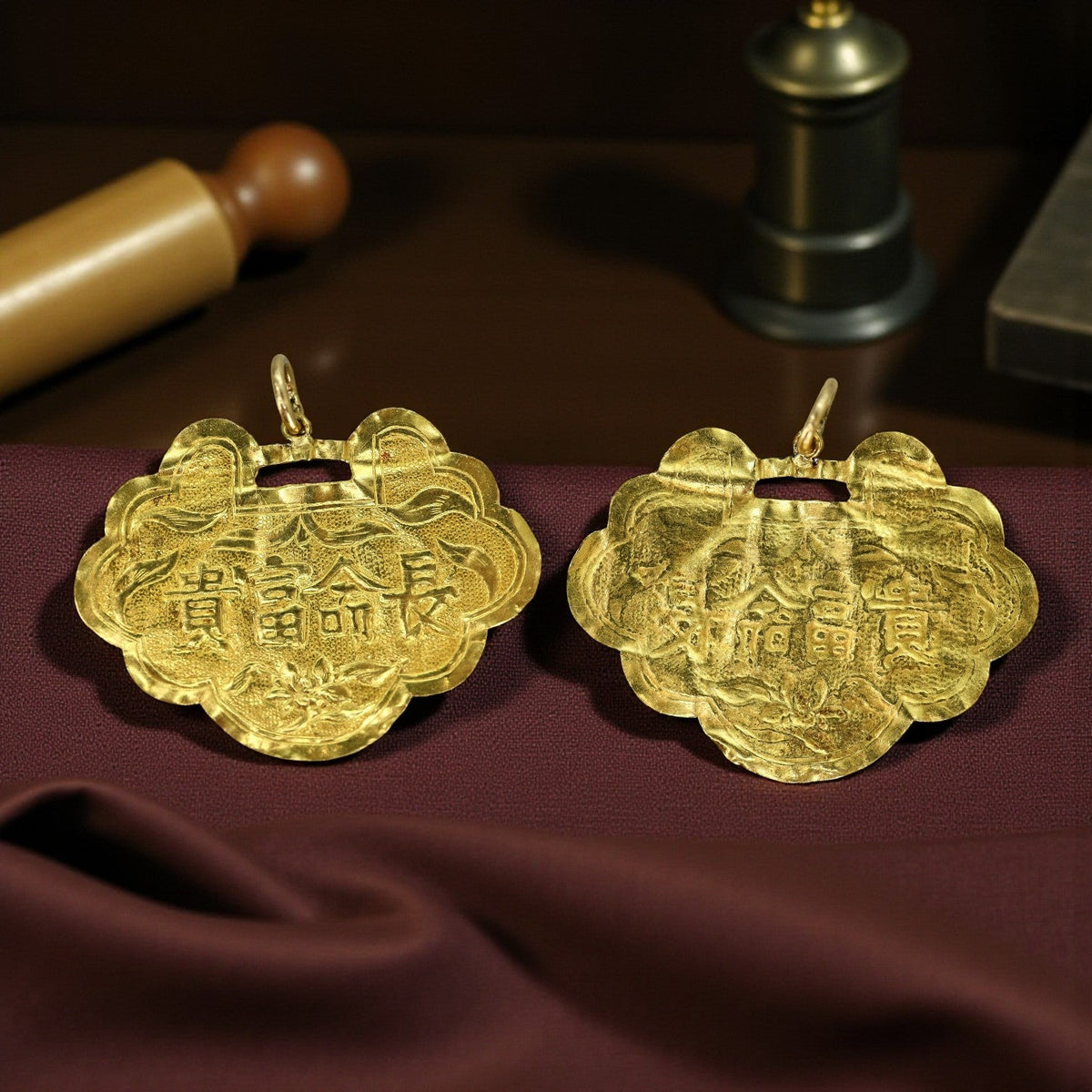 Antique Chinese Gold Pendants - Petra Star