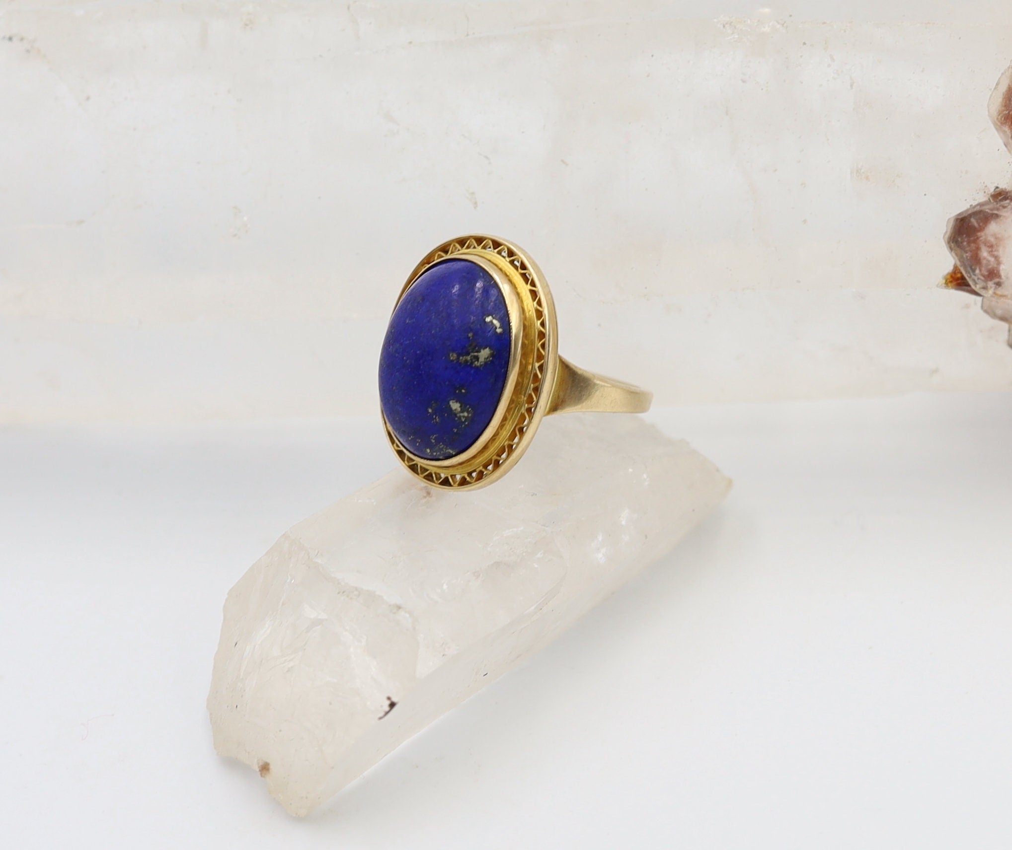 Antique Lapis Mizpah Ring - Petra Star