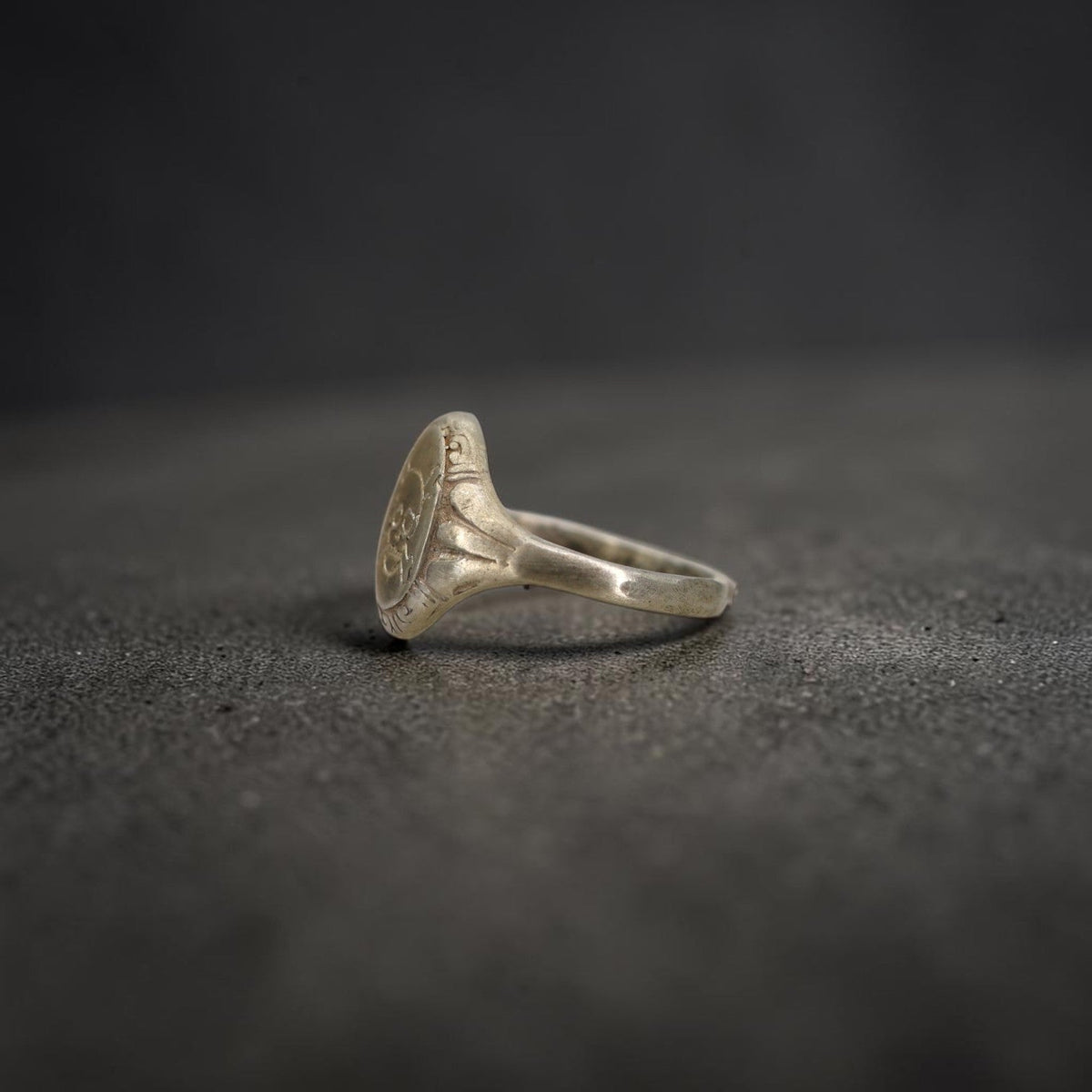Antique Memento Mori Skull & Crossbones Signet Ring | Hand Engraved Sterling Silver | Victorian–Edwardian Era | Petra Star - Petra Star