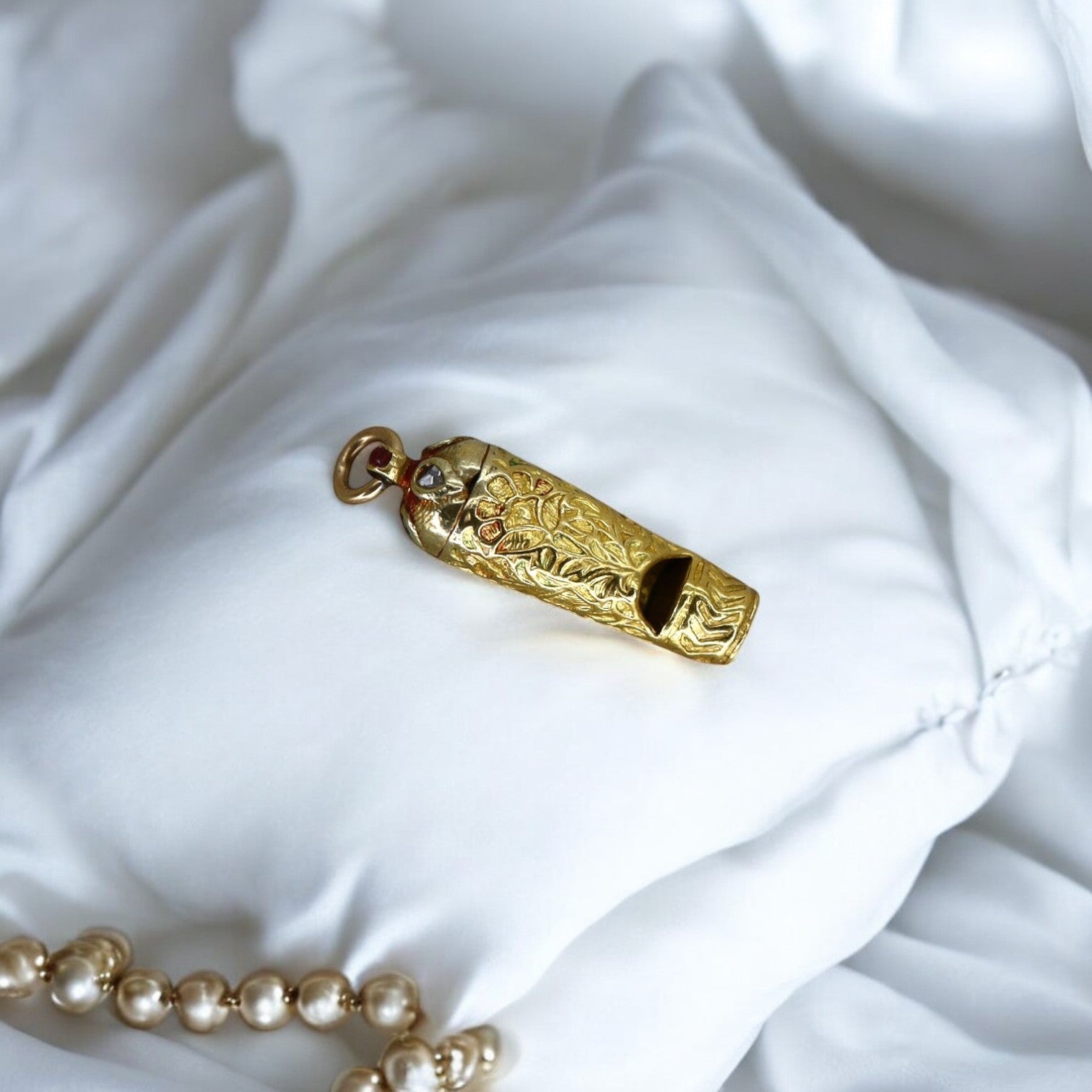 Antique Mughal Whistle Charm Rose Cut Diamonds - Petra Star