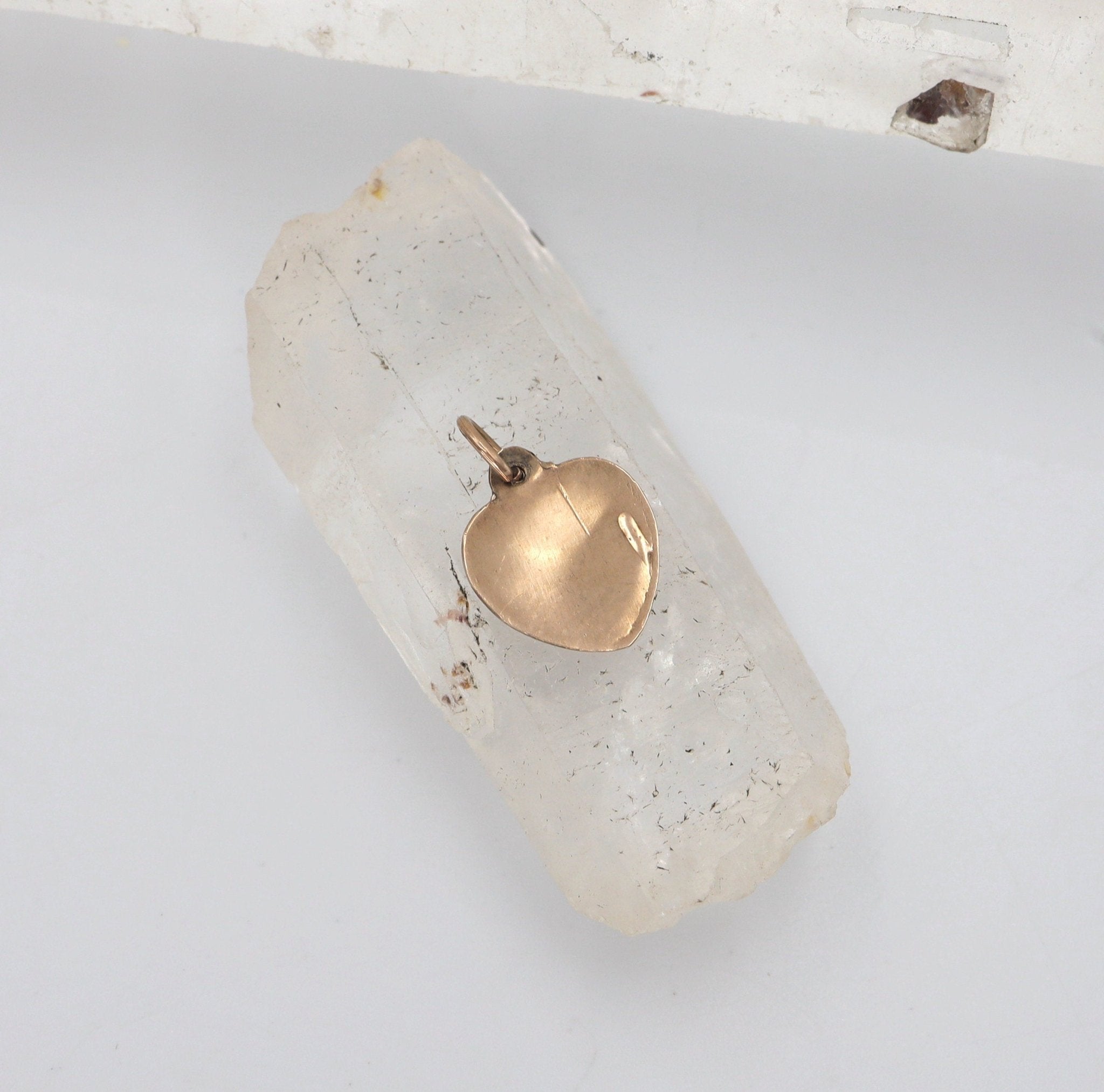 Antique Puffy Heart Charm (9k Pink Gold) - Petra Star