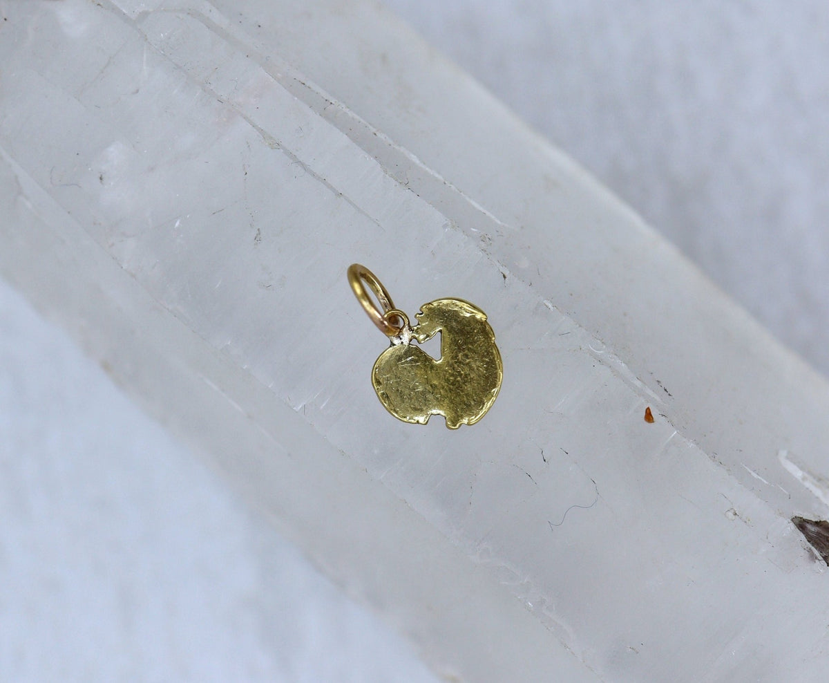 Antique Rooster Charm in Platinum and 18k Yellow Gold - Petra Star