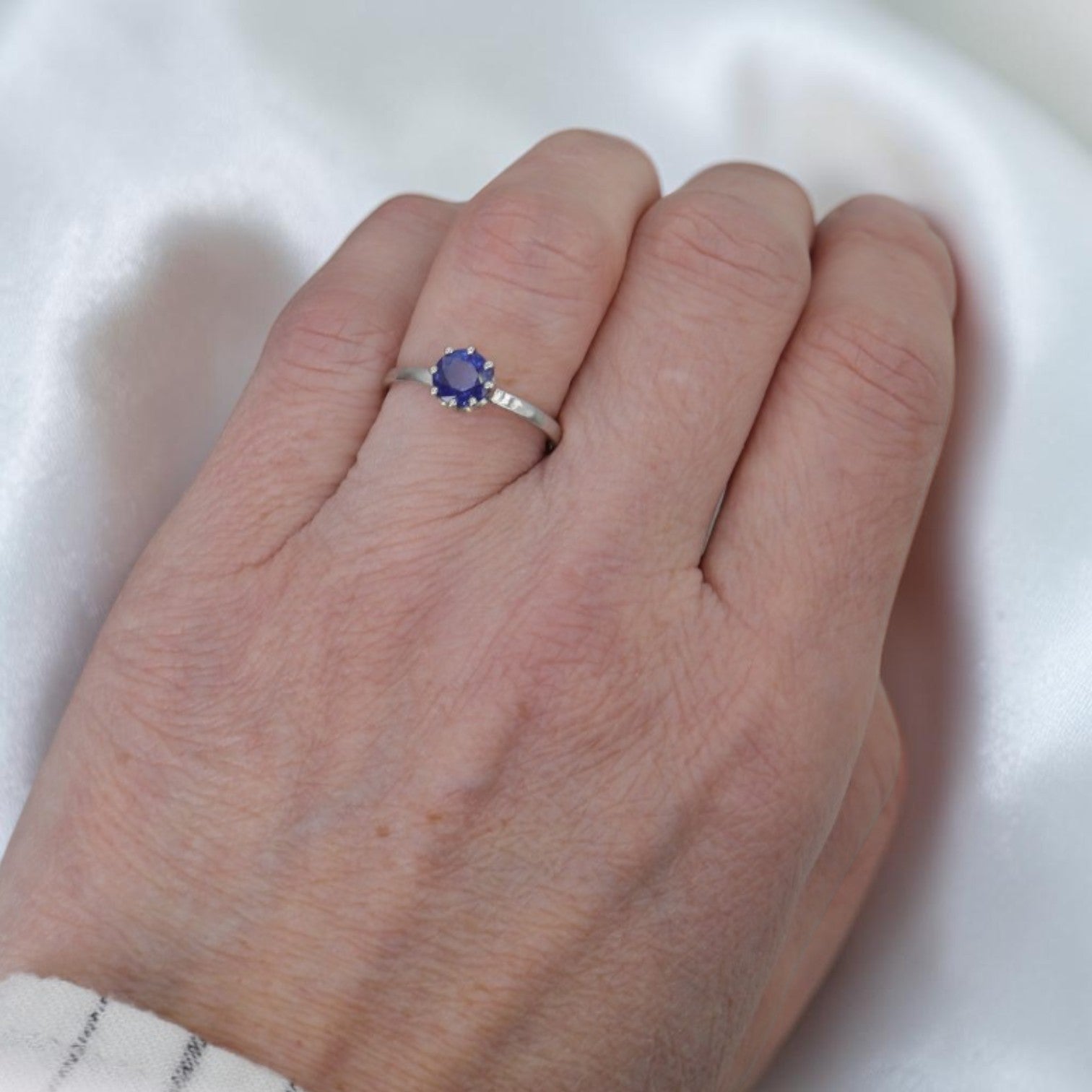 Antique Sapphire Solitaire Ring | 0.79ct Old European Cut | Circa 1900 Basket | Platinum Band | Petra Star - Petra Star