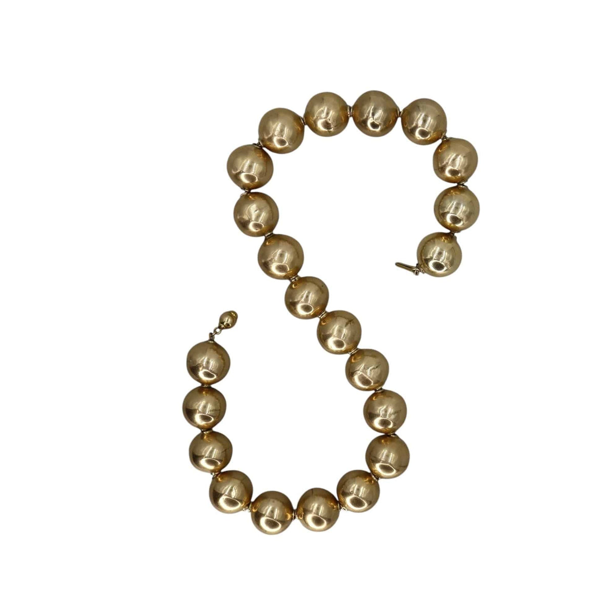 Antique Victorian 14k Yellow Gold Bead Necklace - Petra Star