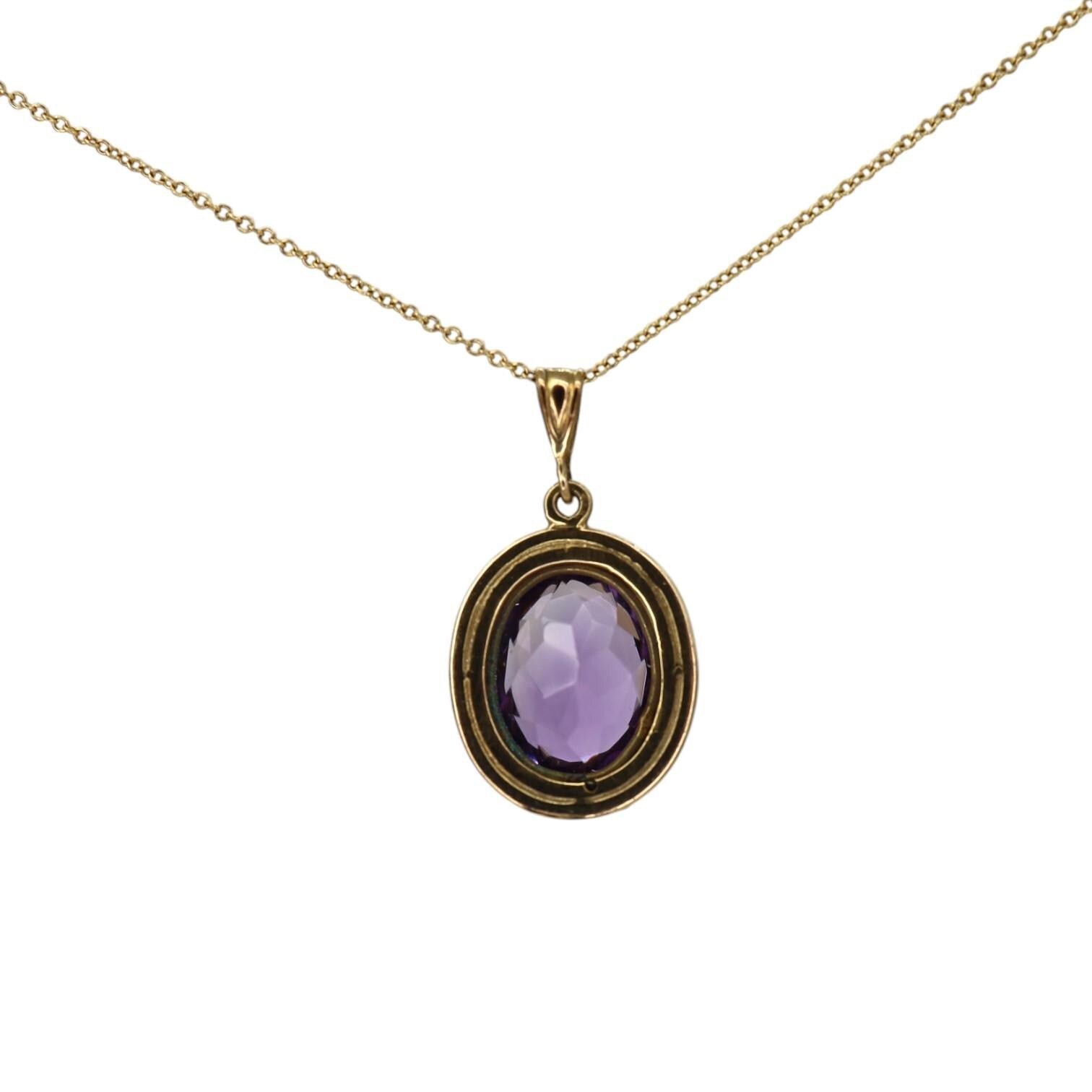 Antique Victorian Amethyst & Pearl Pendant 10k Gold - Petra Star