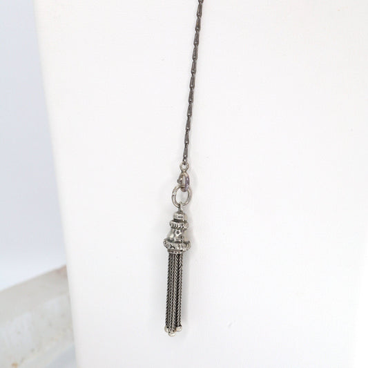 tassel necklace silver