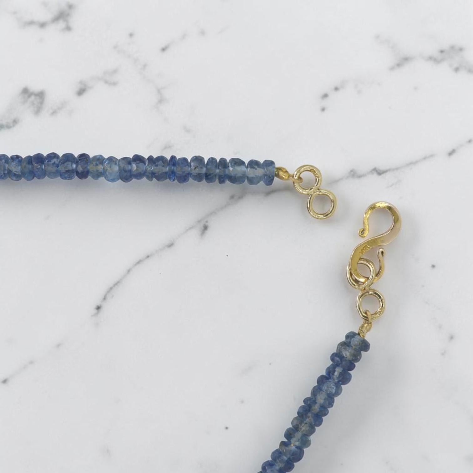 Aquamarine Necklace 22k Gold Drops 18k Clasp, Faceted Aquamarine Beaded Choker - Petra Star
