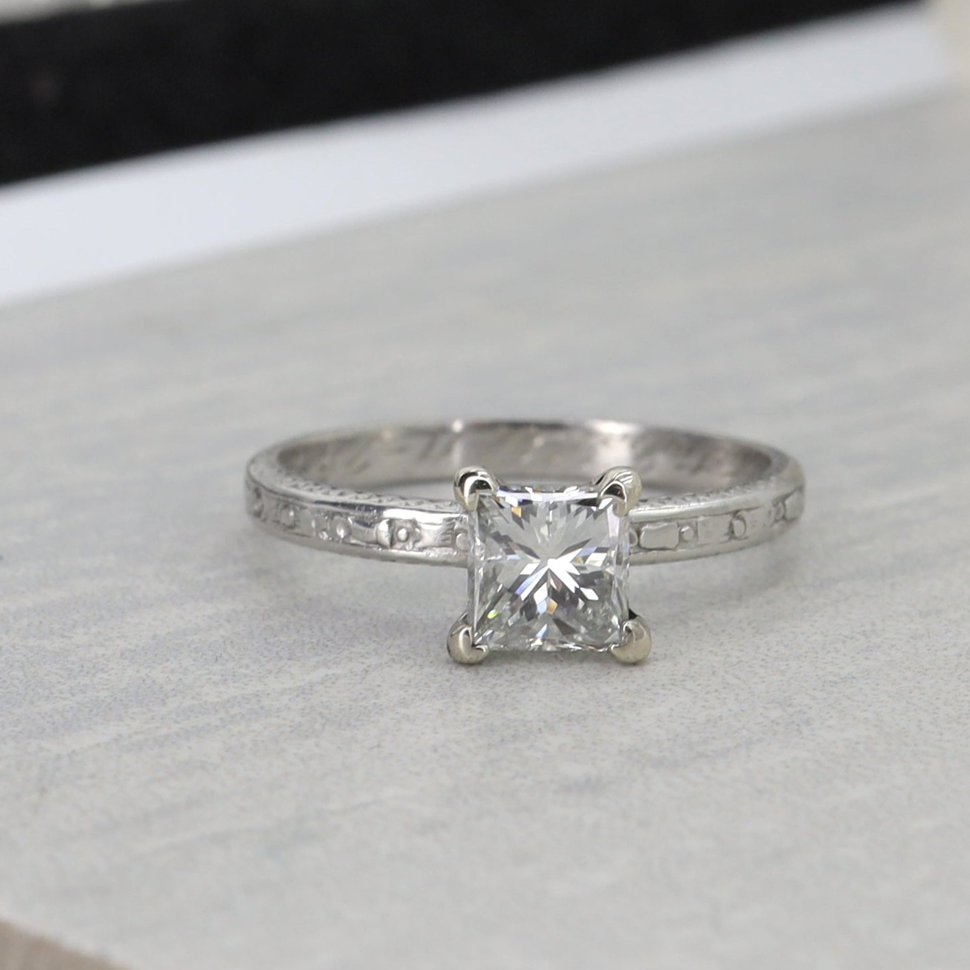 Art Deco Band in Platinum Dated 11.28.23 Size 6 - Petra Star