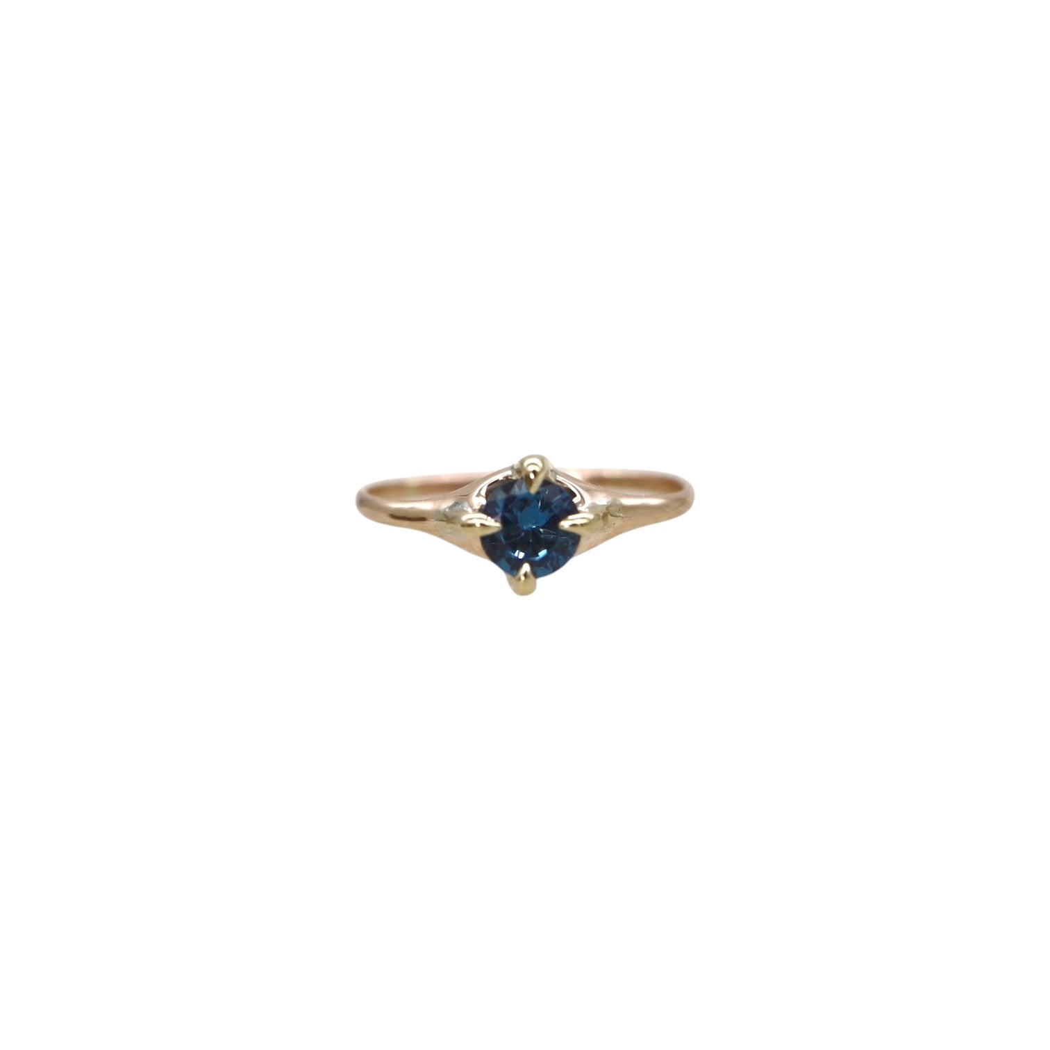 Art Deco Blue Zircon Ring 10k Gold - Petra Star