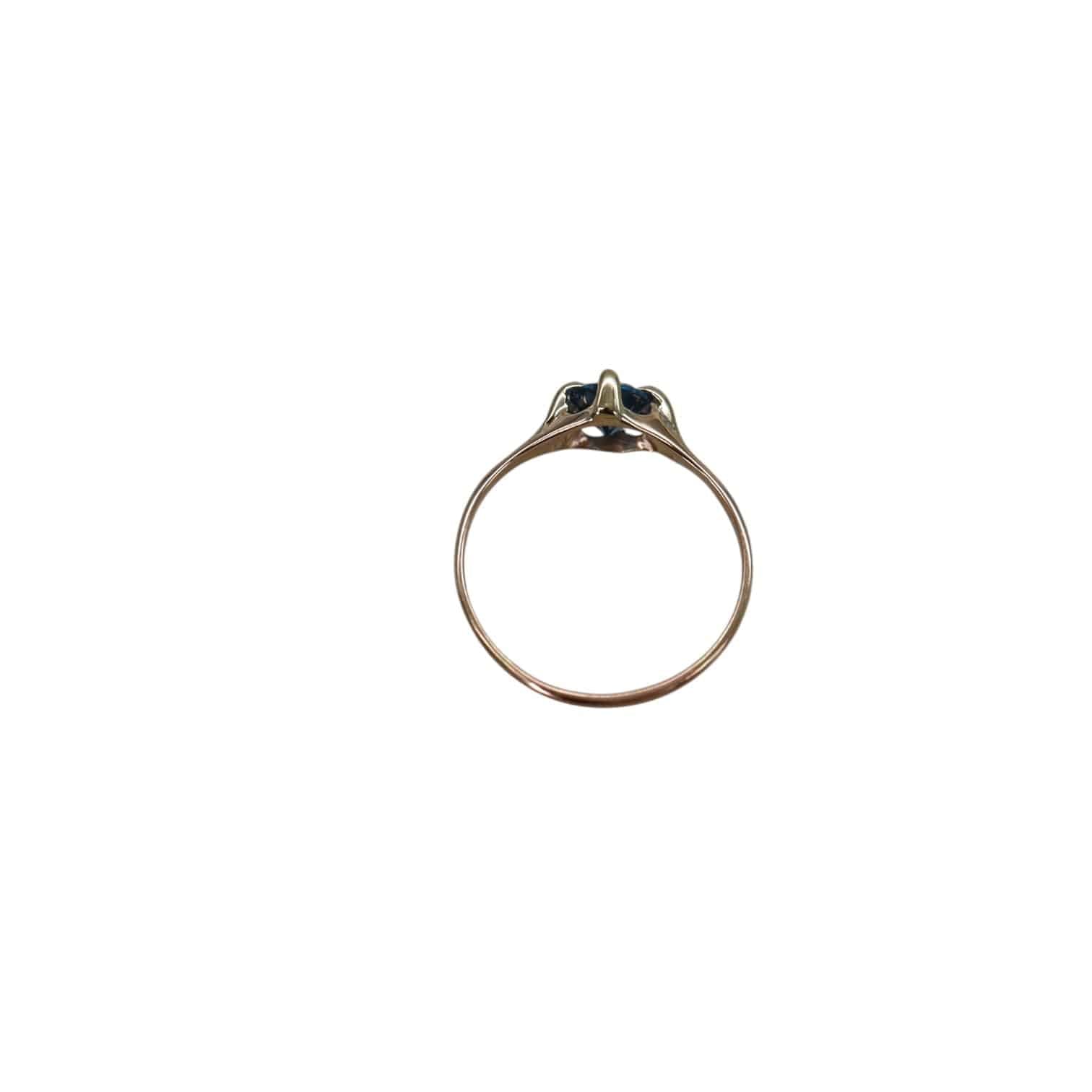 Art Deco Blue Zircon Ring 10k Gold - Petra Star