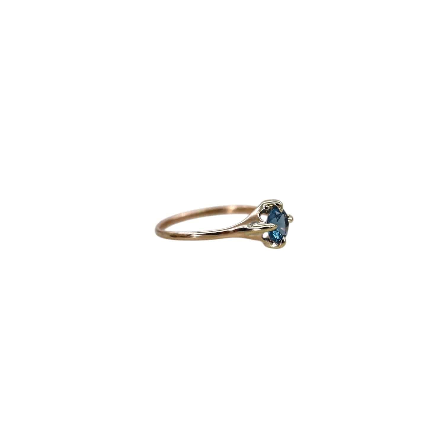 Art Deco Blue Zircon Ring 10k Gold - Petra Star