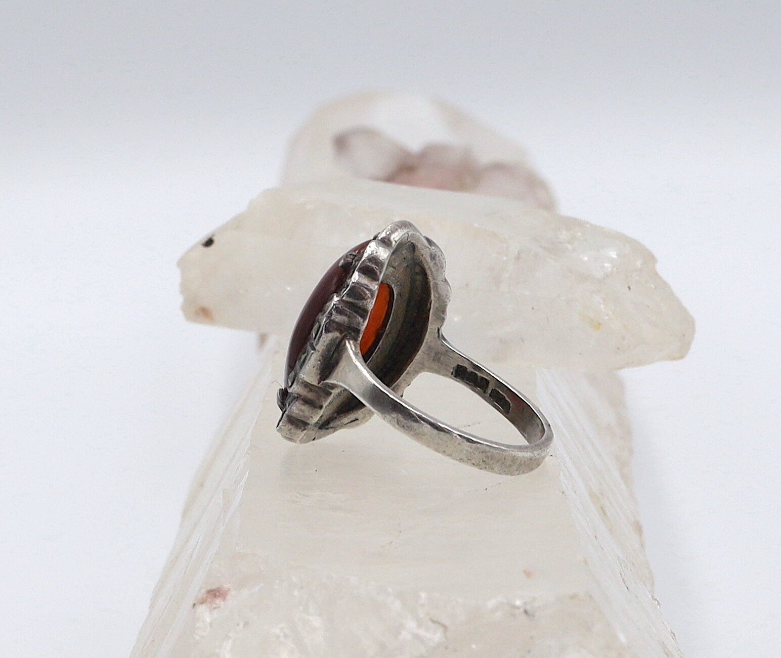 Art Deco Carnelian & Silver Ring - Petra Star