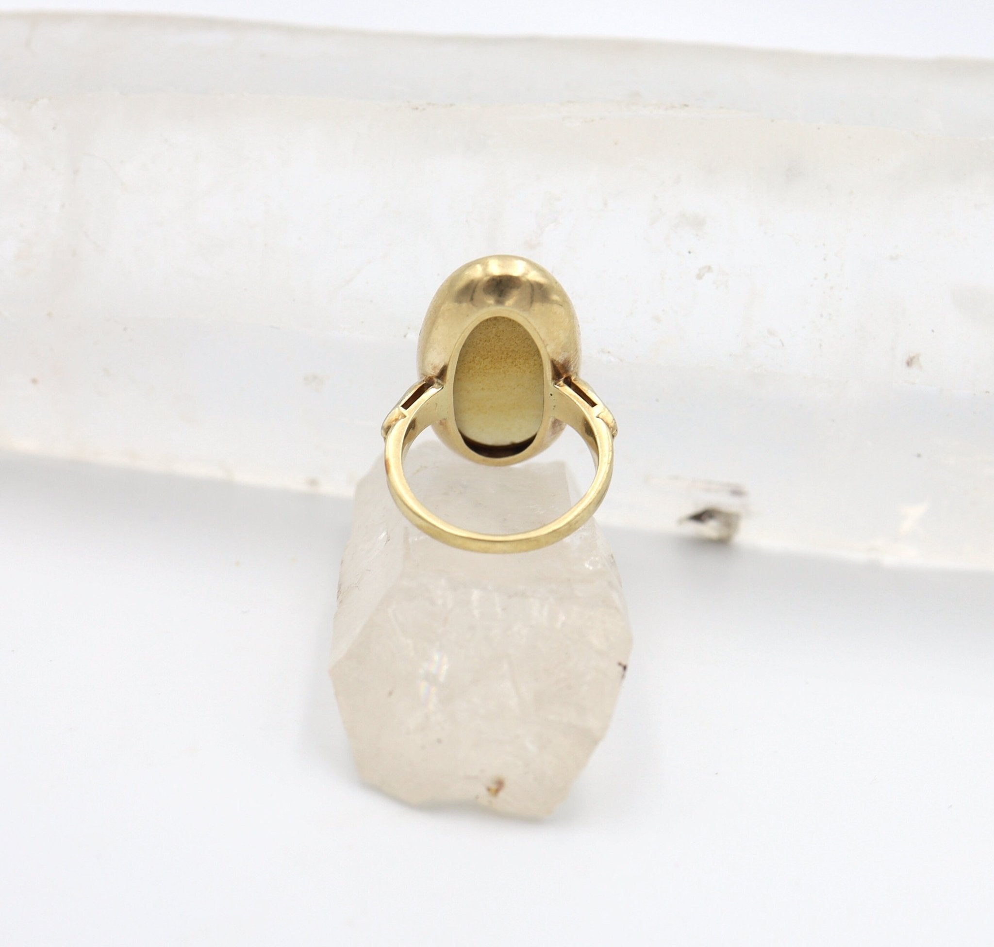 Art Deco Dendritic Agate Ring - Petra Star