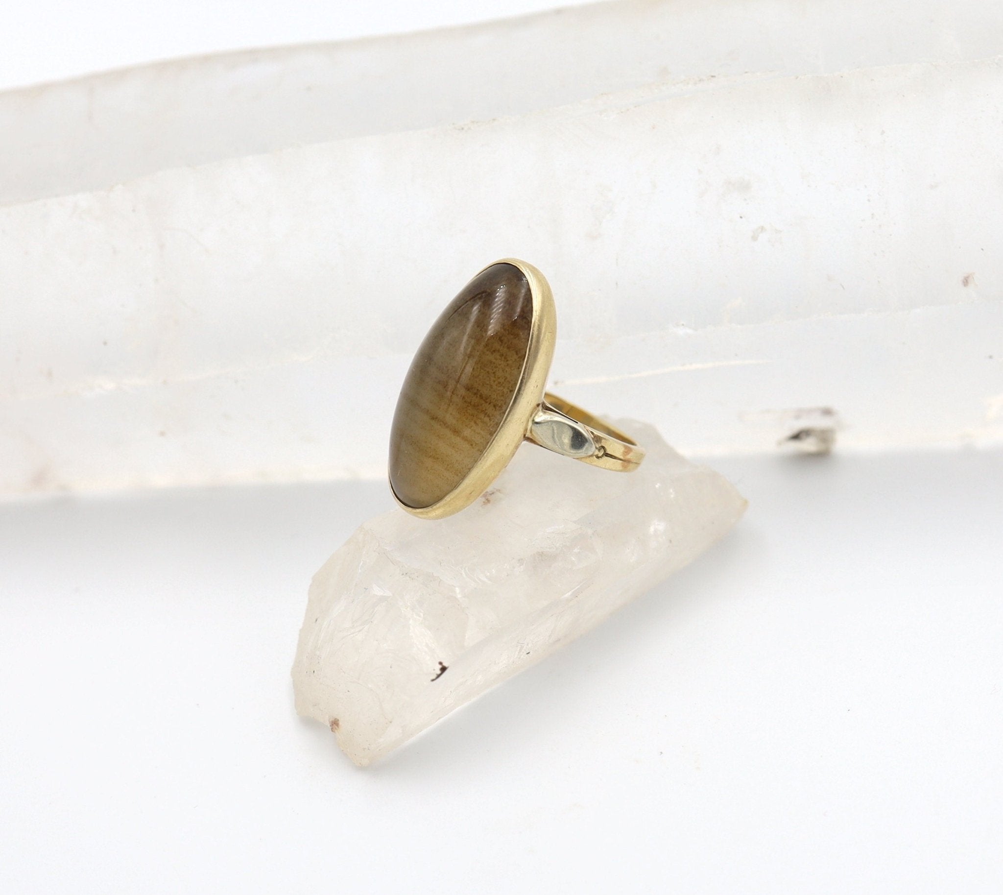 Art Deco Dendritic Agate Ring - Petra Star