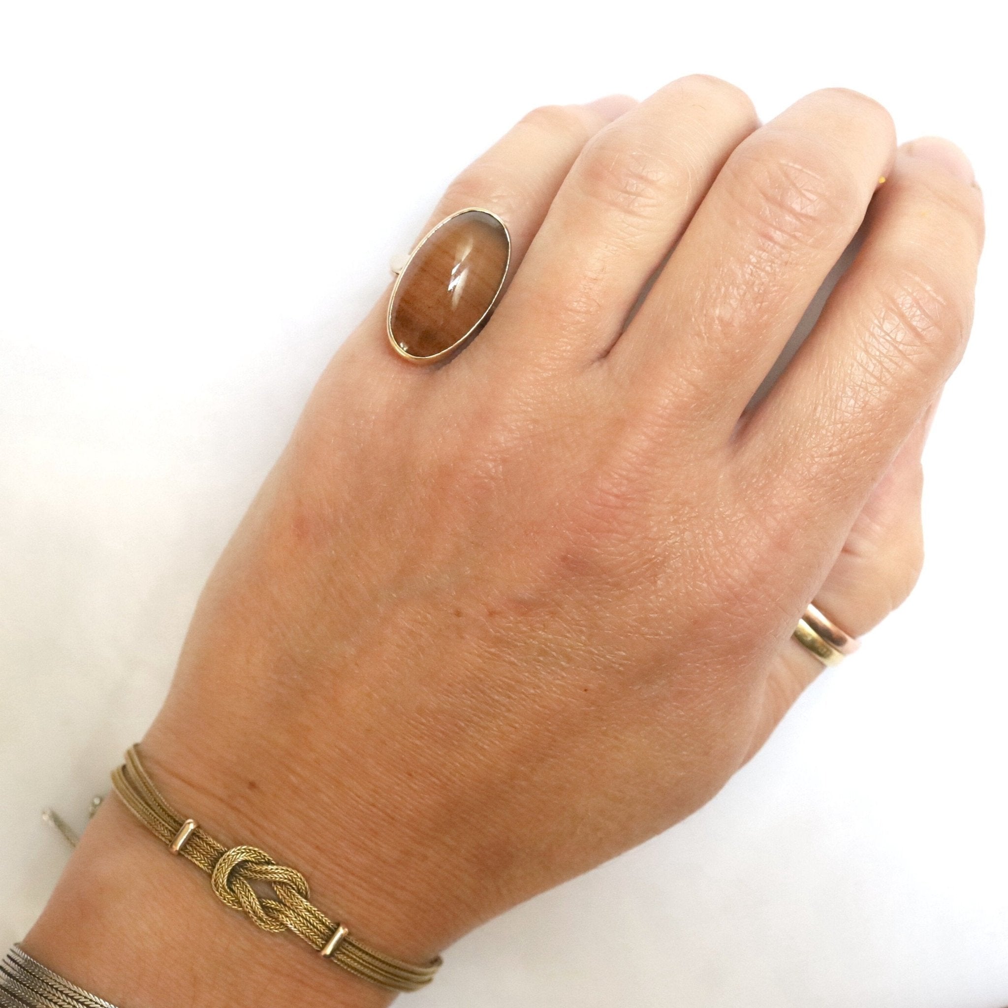 Art Deco Dendritic Agate Ring - Petra Star