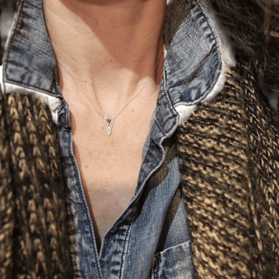 Art Deco Diamond Stickpin Conversion Necklace - Petra Star