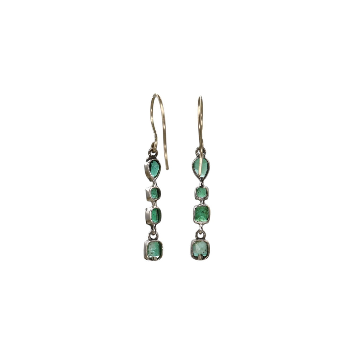 Art Deco Emerald Drop Earrings - Petra Star