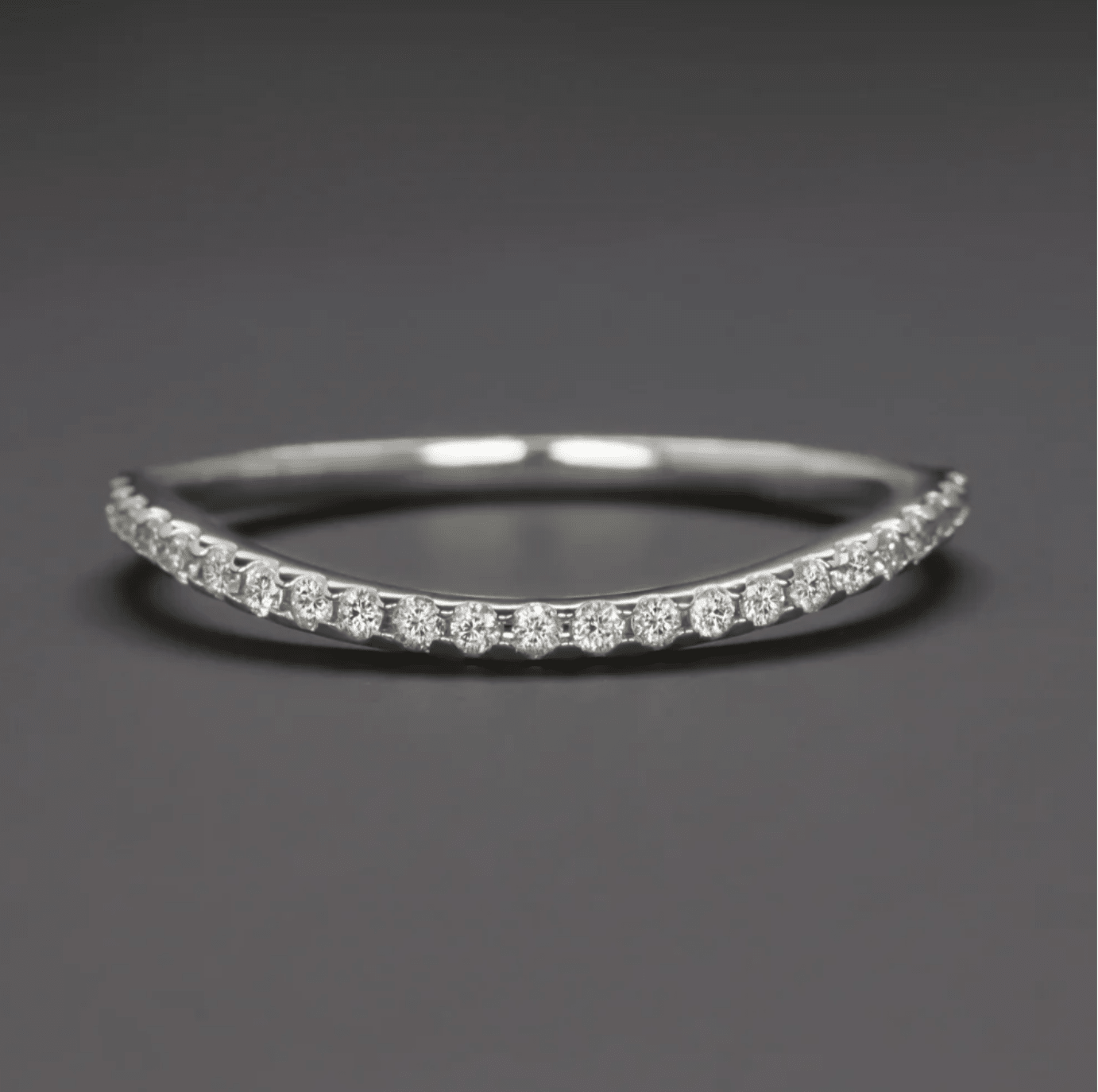 Art Deco Inspired Contoured Diamond Band - Petra Star