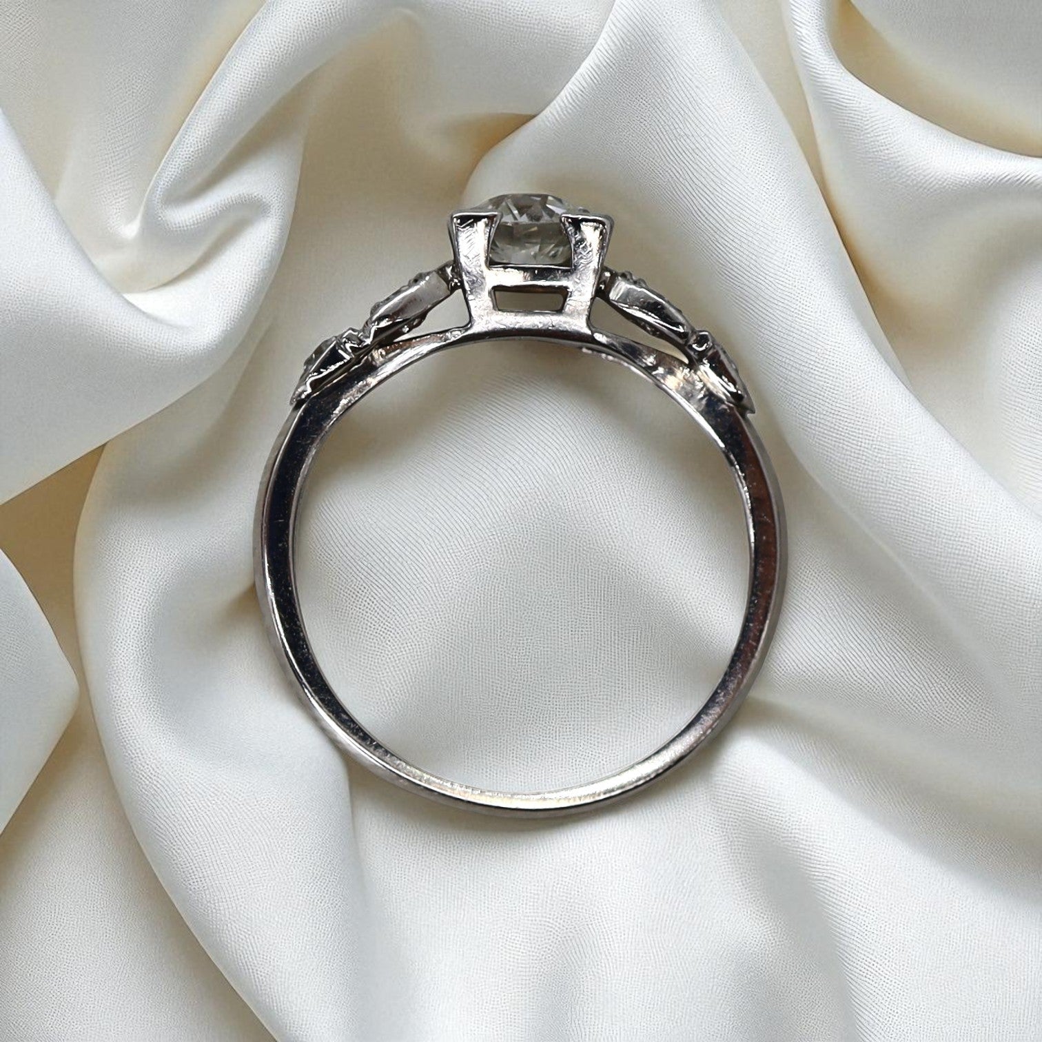 Art Deco Old European-Cut Diamond Ring in Platinum - Petra Star