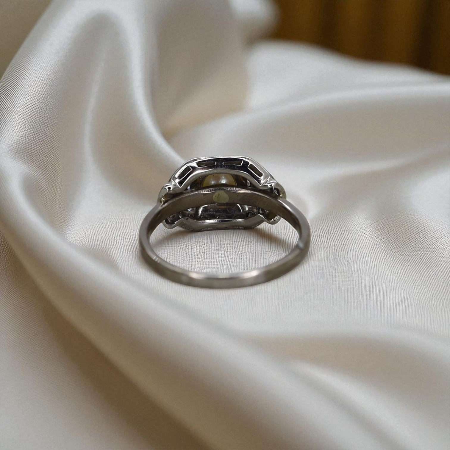 Art Deco Pearl and Diamond Ring - Petra Star
