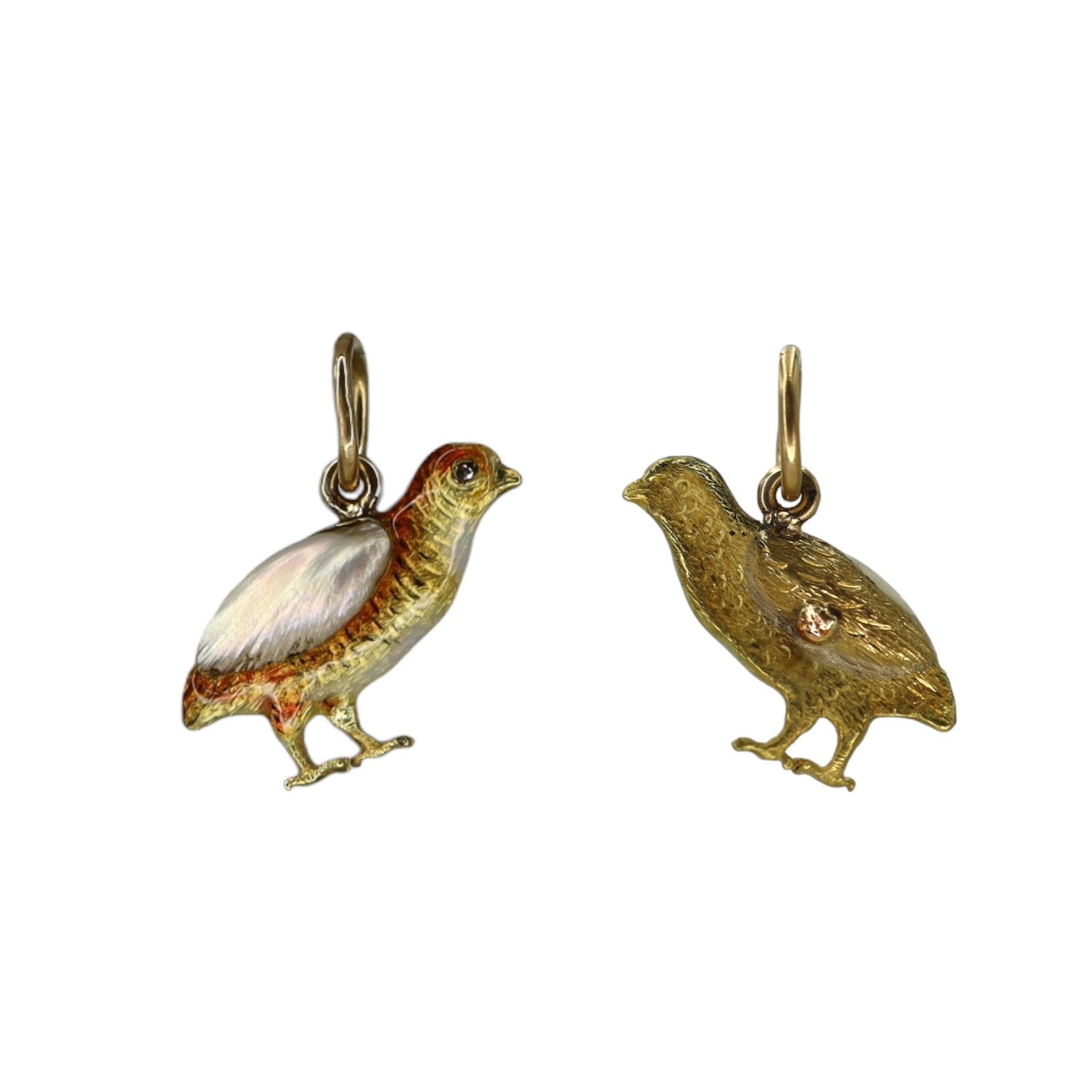 Art Nouveau Charm Enamel Bird Pendant - Petra Star