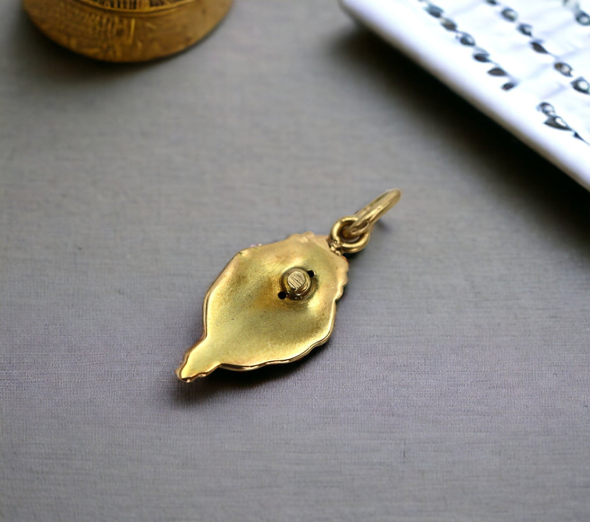 Art Nouveau Charm Enamel Woman Pendant - Petra Star