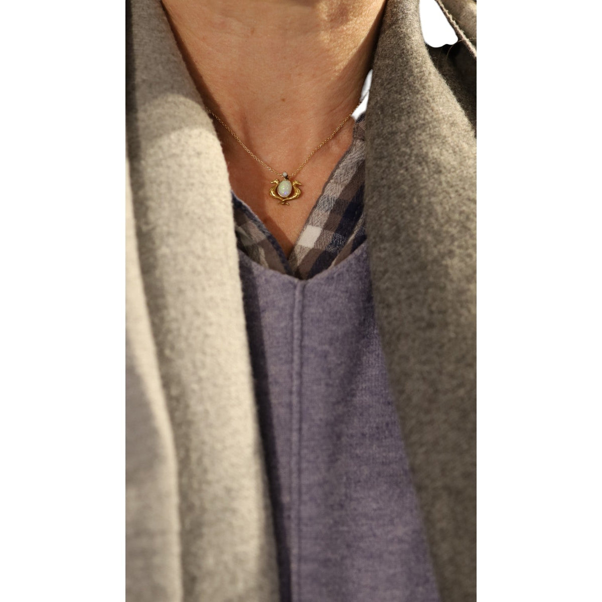 Art Nouveau Seahorse Pendant - Petra Star