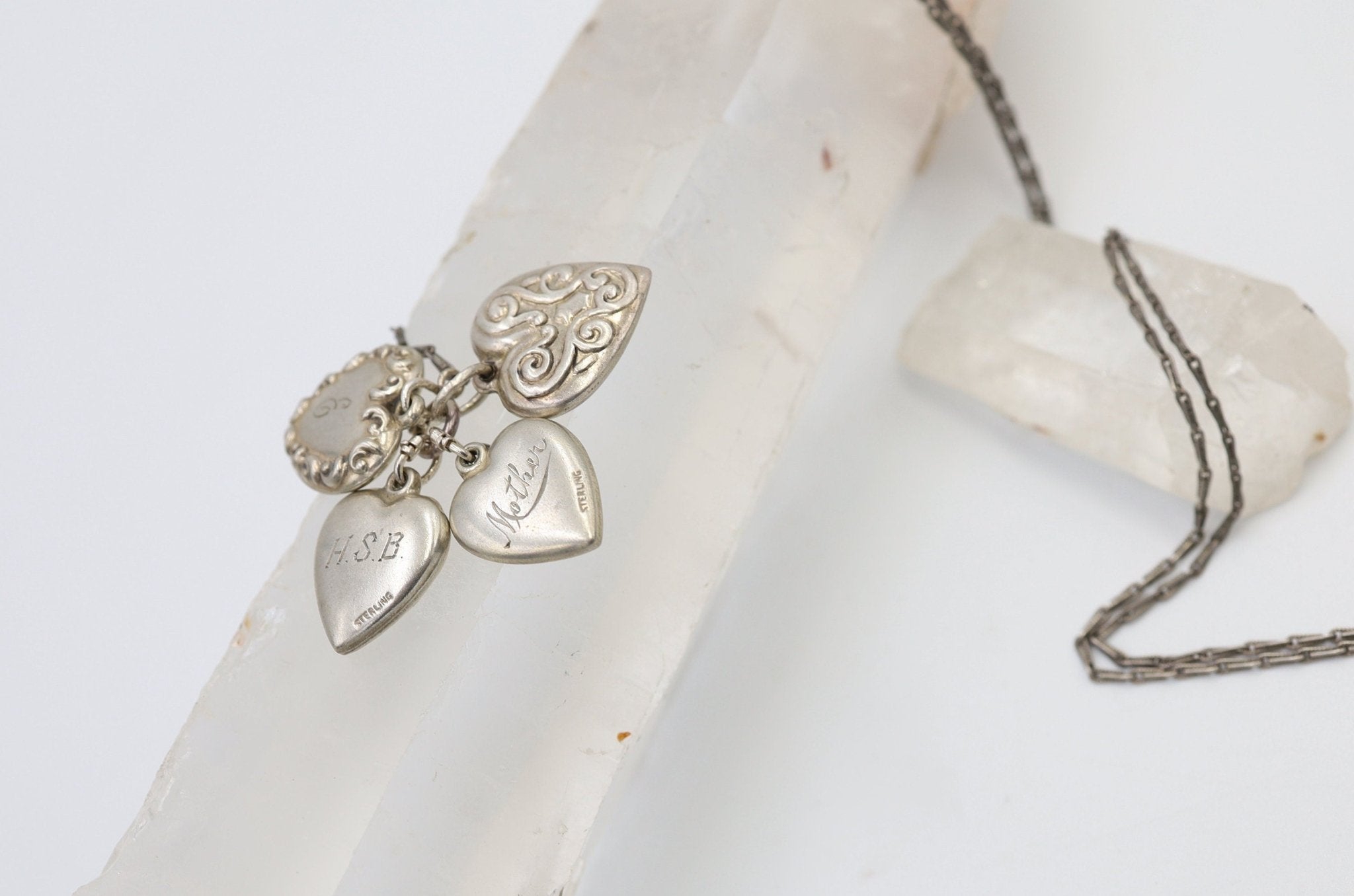 Art Nouveau Silver Puffy Hearts, Puffy Heart Locket - Petra Star