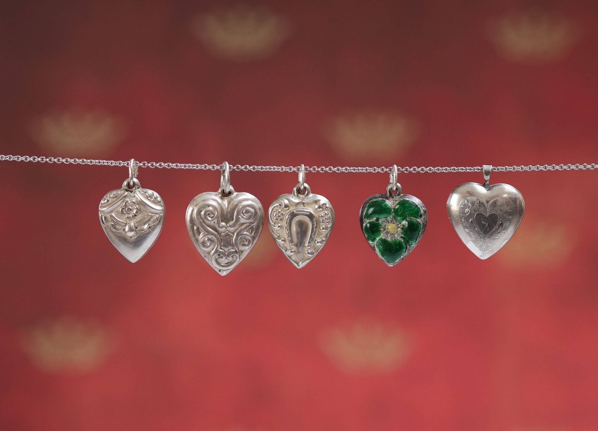 Art Nouveau Silver Puffy Hearts, Puffy Heart Locket - Petra Star