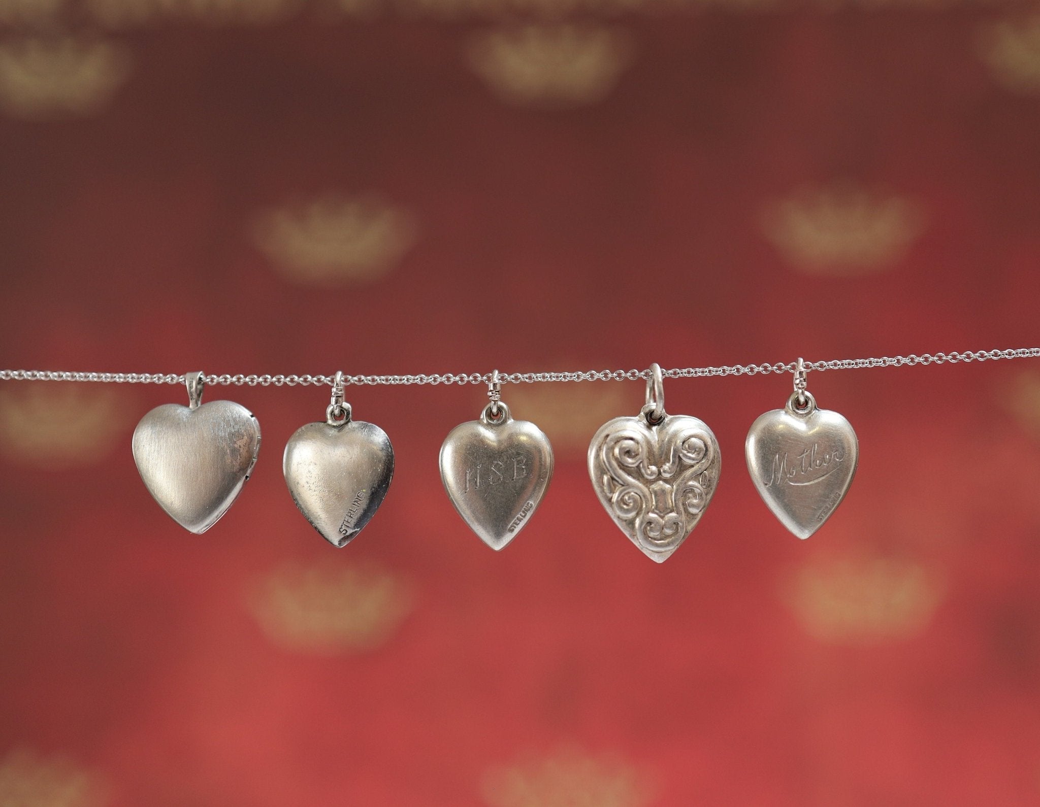 Art Nouveau Silver Puffy Hearts, Puffy Heart Locket - Petra Star