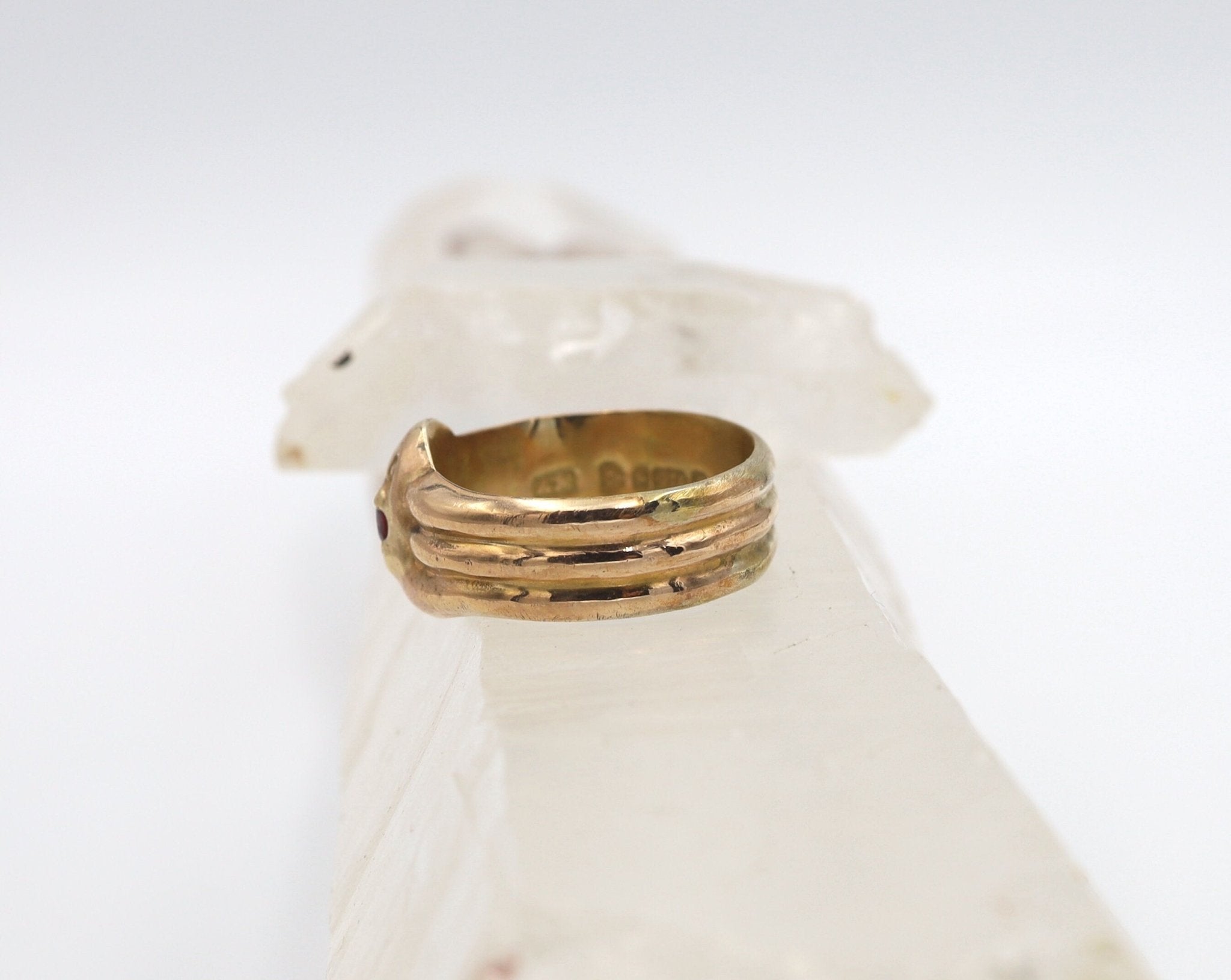 Art Nouveau Snake Ring in 9k Rose Gold - Petra Star