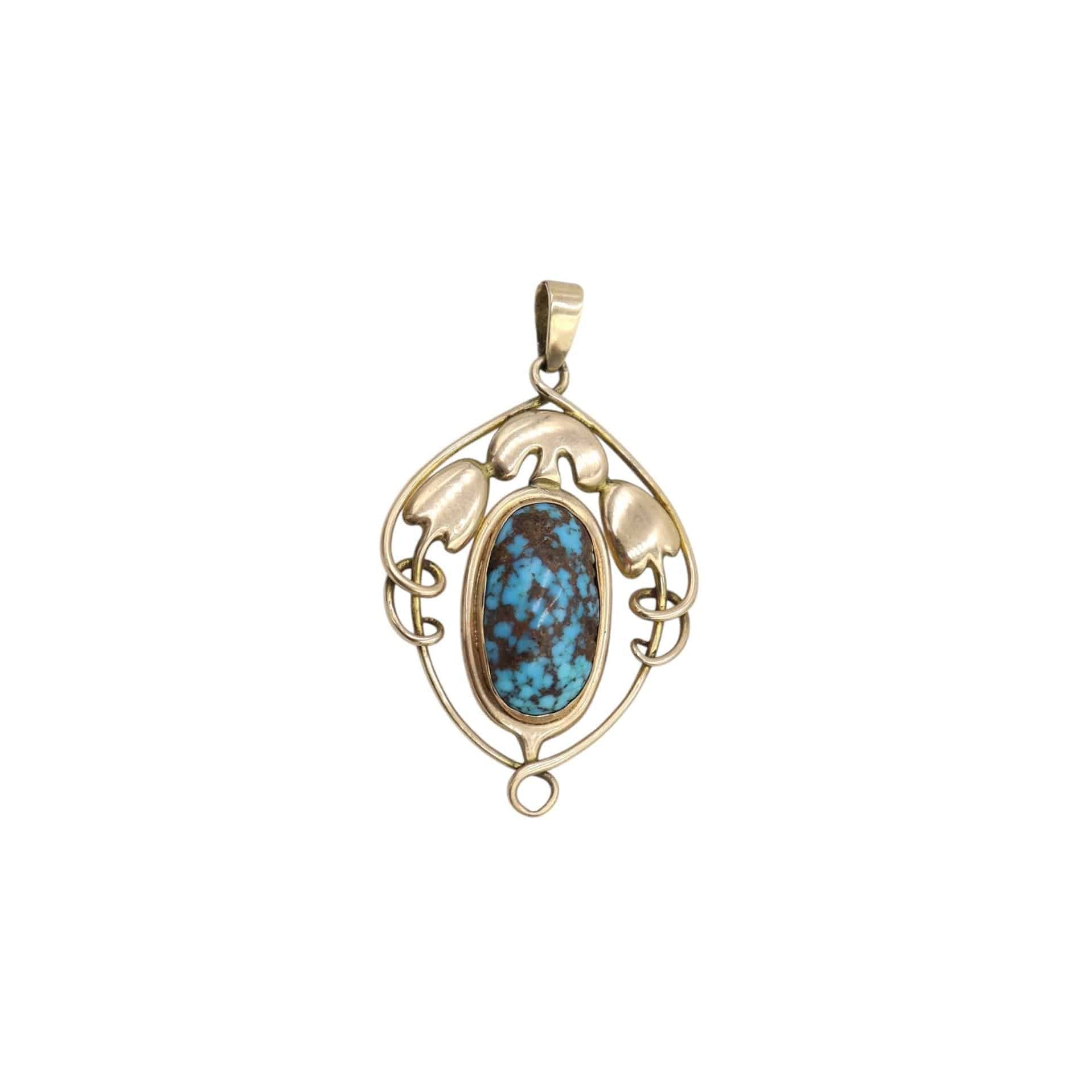 Arts & Crafts Turquoise Pendant - Petra Star