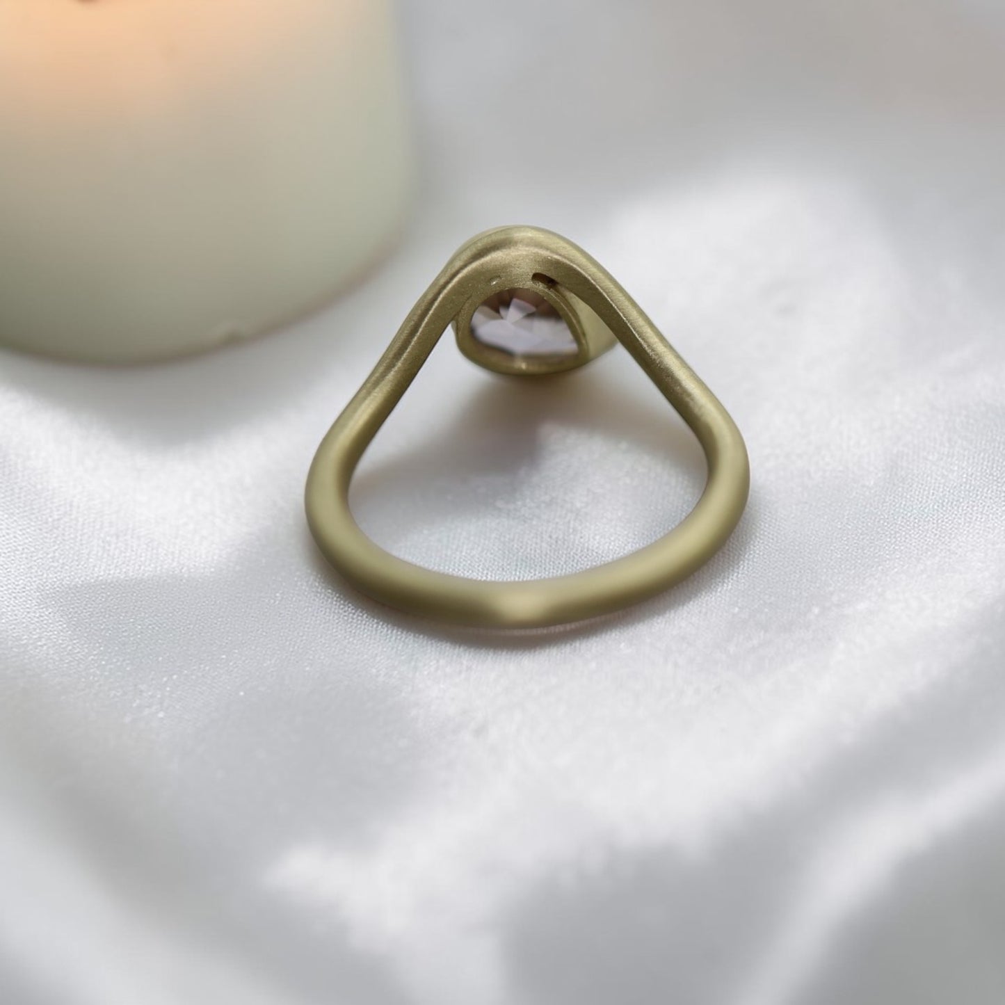 Lavender Zircon Pear Ring – Rare Australian Earth-Mined 2.16ct in 14k Yellow Gold - Petra Star