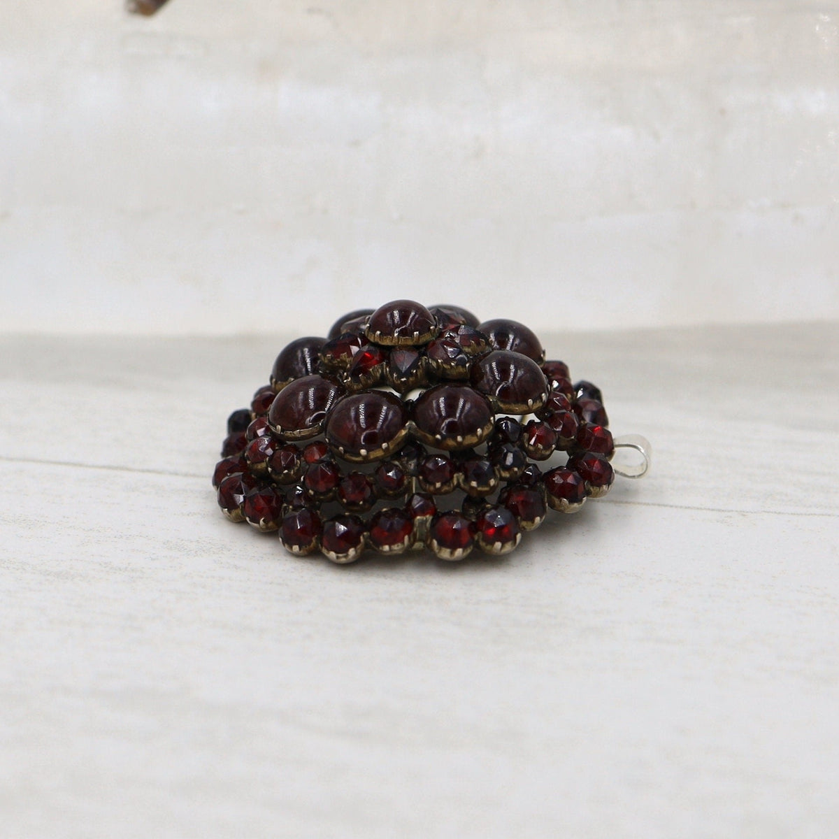 Authentic Early-Victorian Bohemian Garnet Pendant Brooch - Petra Star