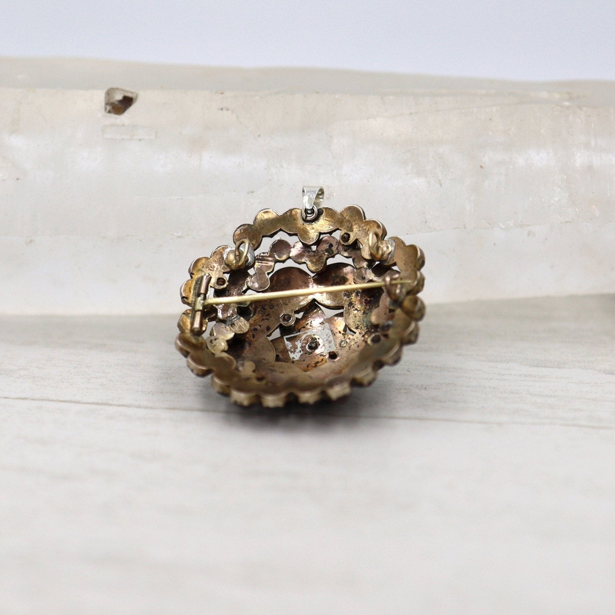 Authentic Early-Victorian Bohemian Garnet Pendant Brooch - Petra Star