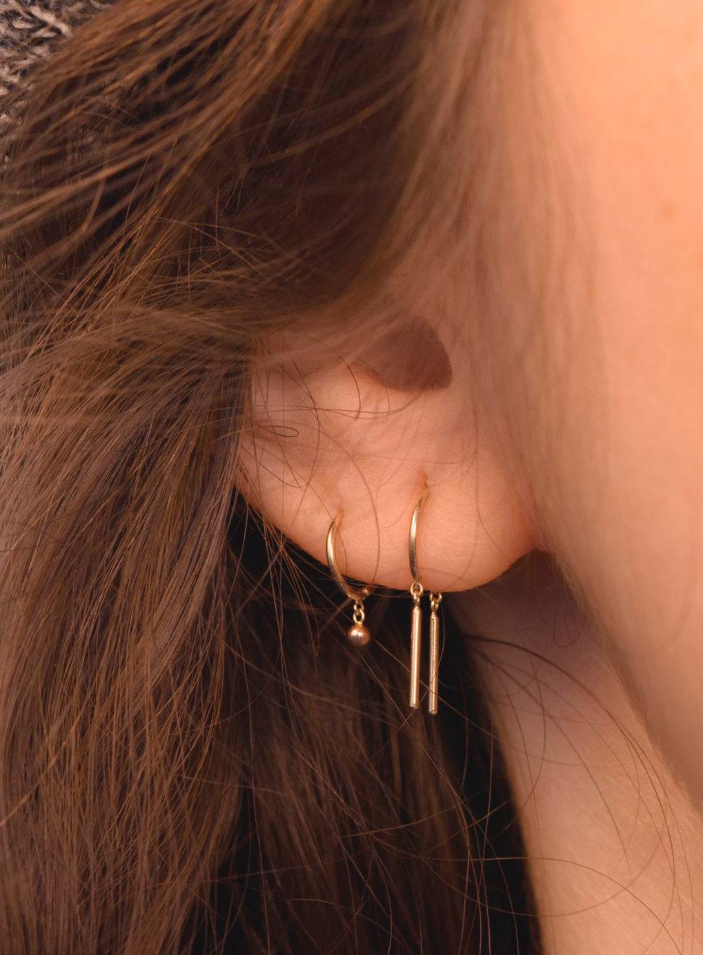 Baby Chime Earrings in 14k White Gold - Petra Star