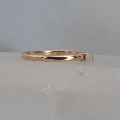 Baguette Diamond Stacking Band in 14k Rose Gold | 0.14ct G VS1 Recycled Diamond | Custom Size | Petra Star