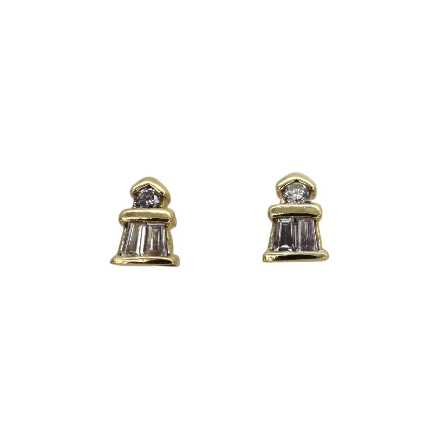 Baguette Diamond Studs - Petra Star