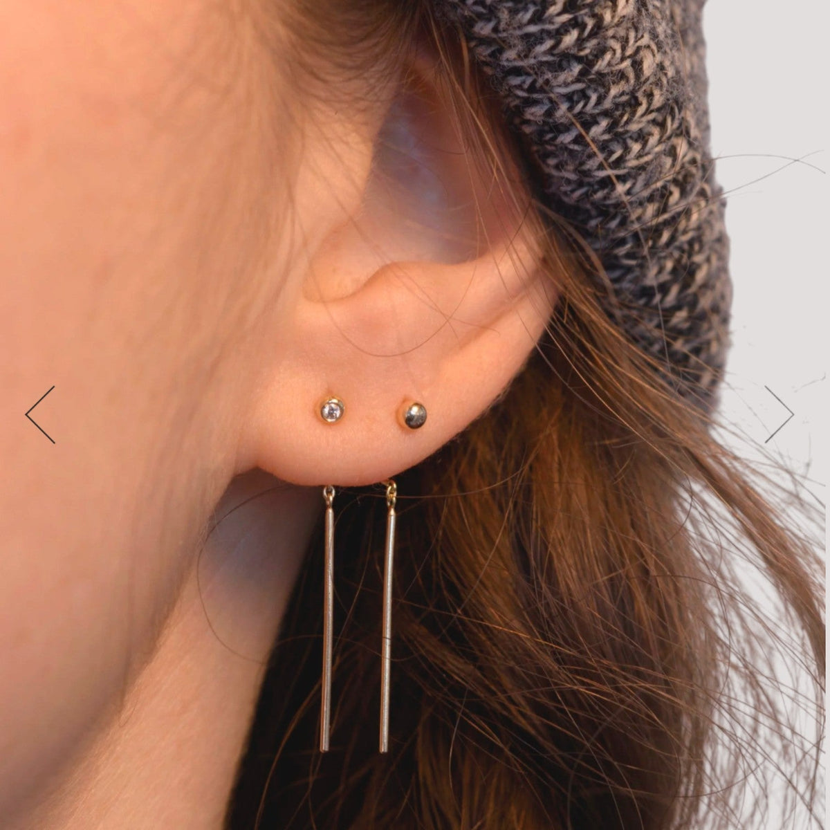 Bead Chime Stud Earrings in 14k Gold - Petra StarEarrings