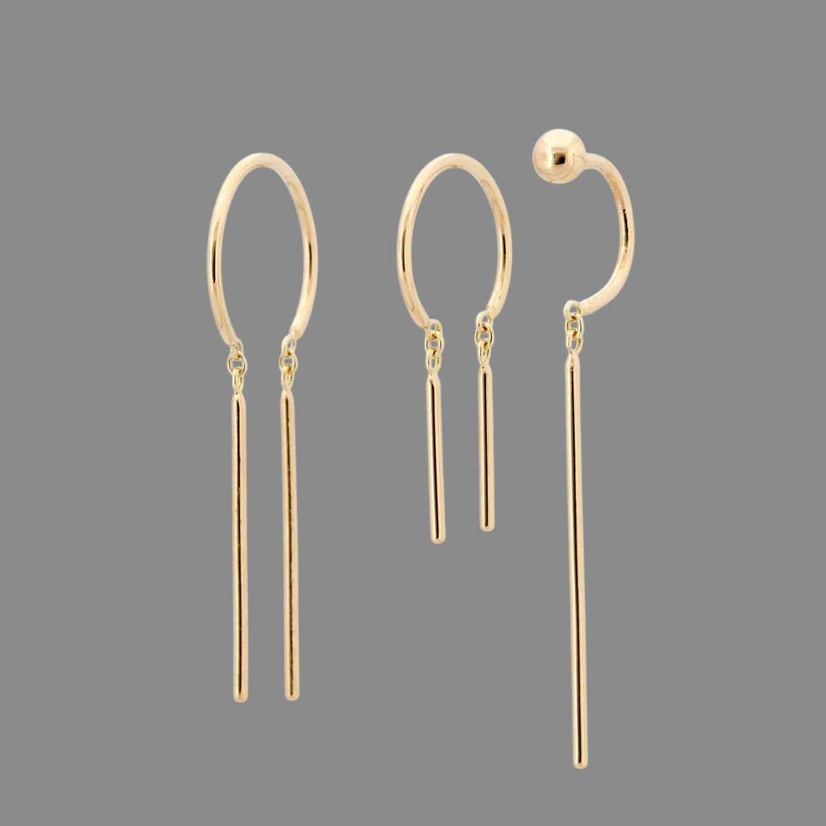 Bead Chime Stud Earrings in 14k Gold - Petra StarEarrings